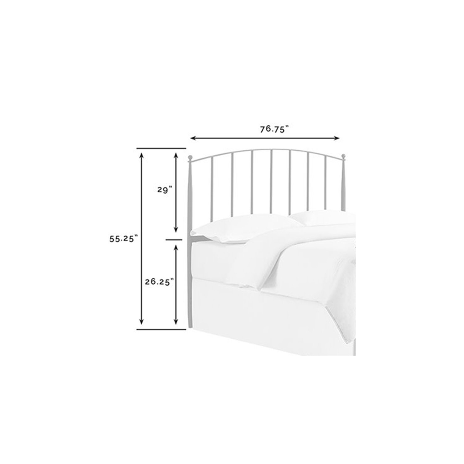 Atlin Designs Modern King Metal Spindle Headboard in Charcoal Black