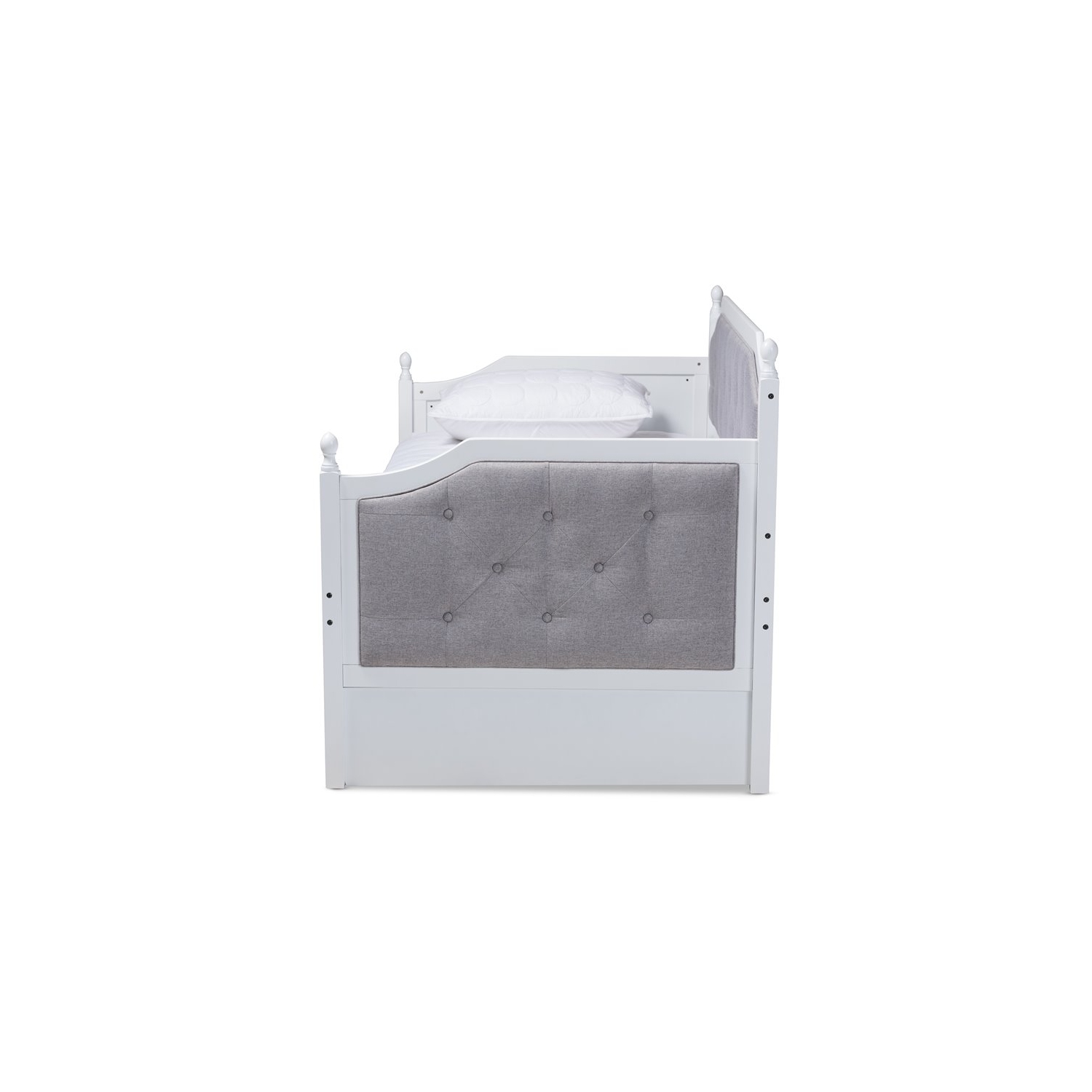 Lit de repos simple recouvert de bois traditionnel avec lit gigogne Bowery Hill, blanc