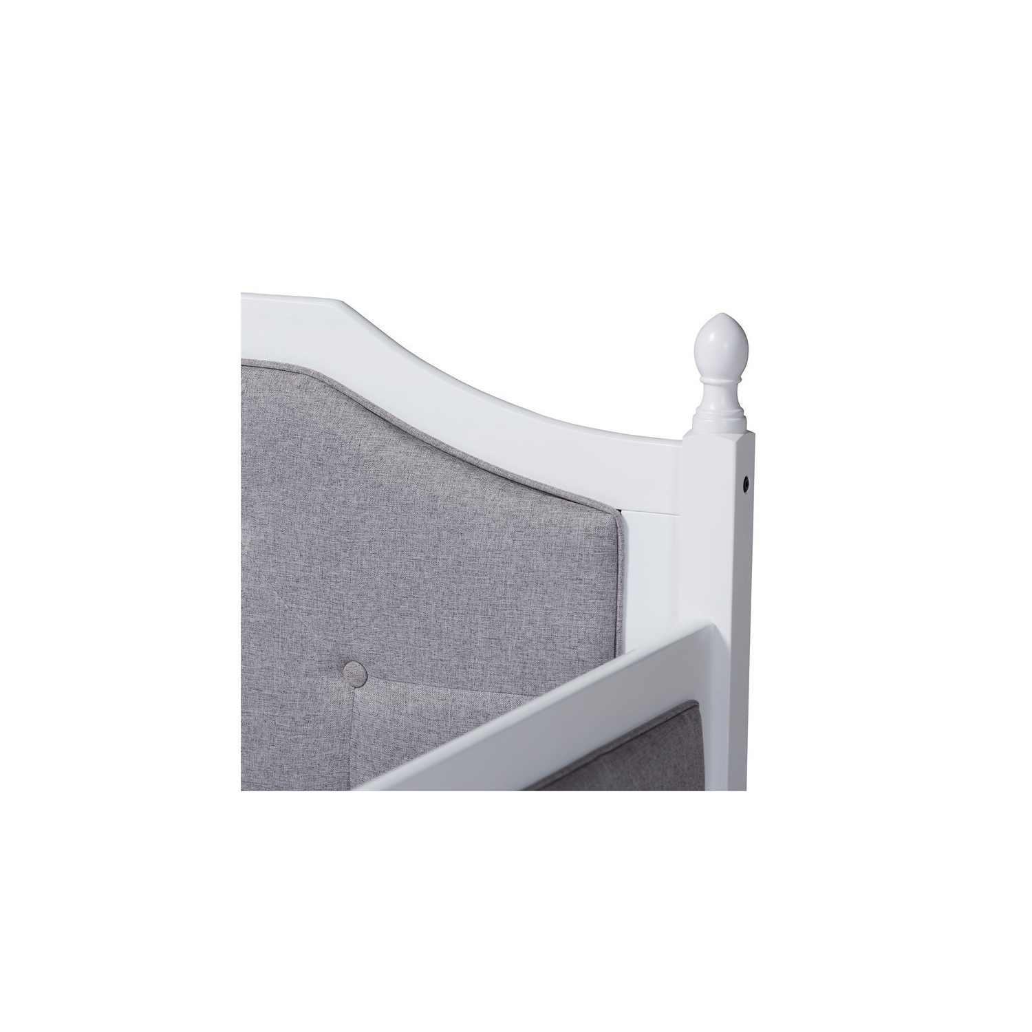 Lit de repos simple recouvert de bois traditionnel avec lit gigogne Bowery Hill, blanc