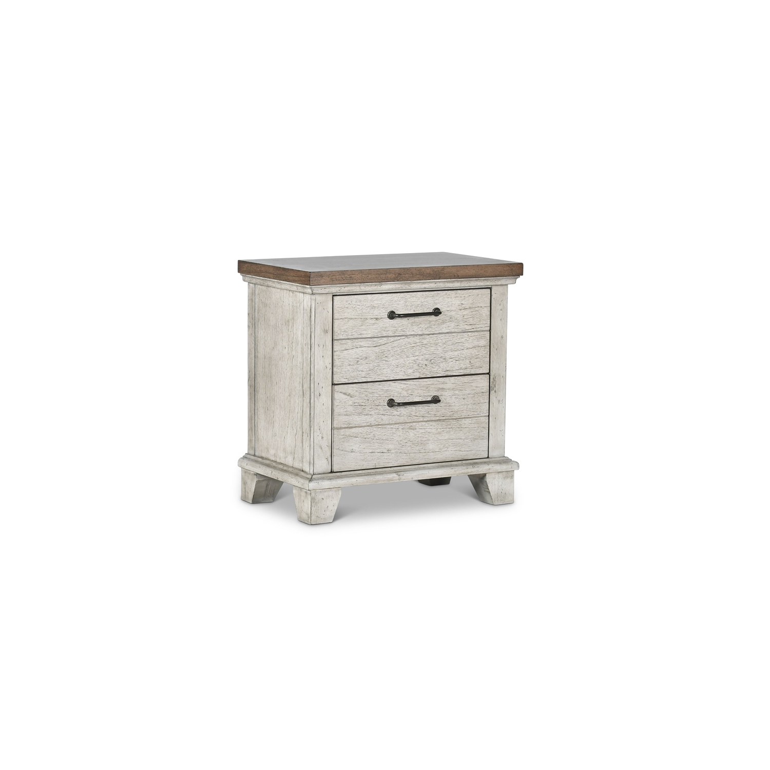 Bear Creek Rustic Ivory Two Drawer Nightstand