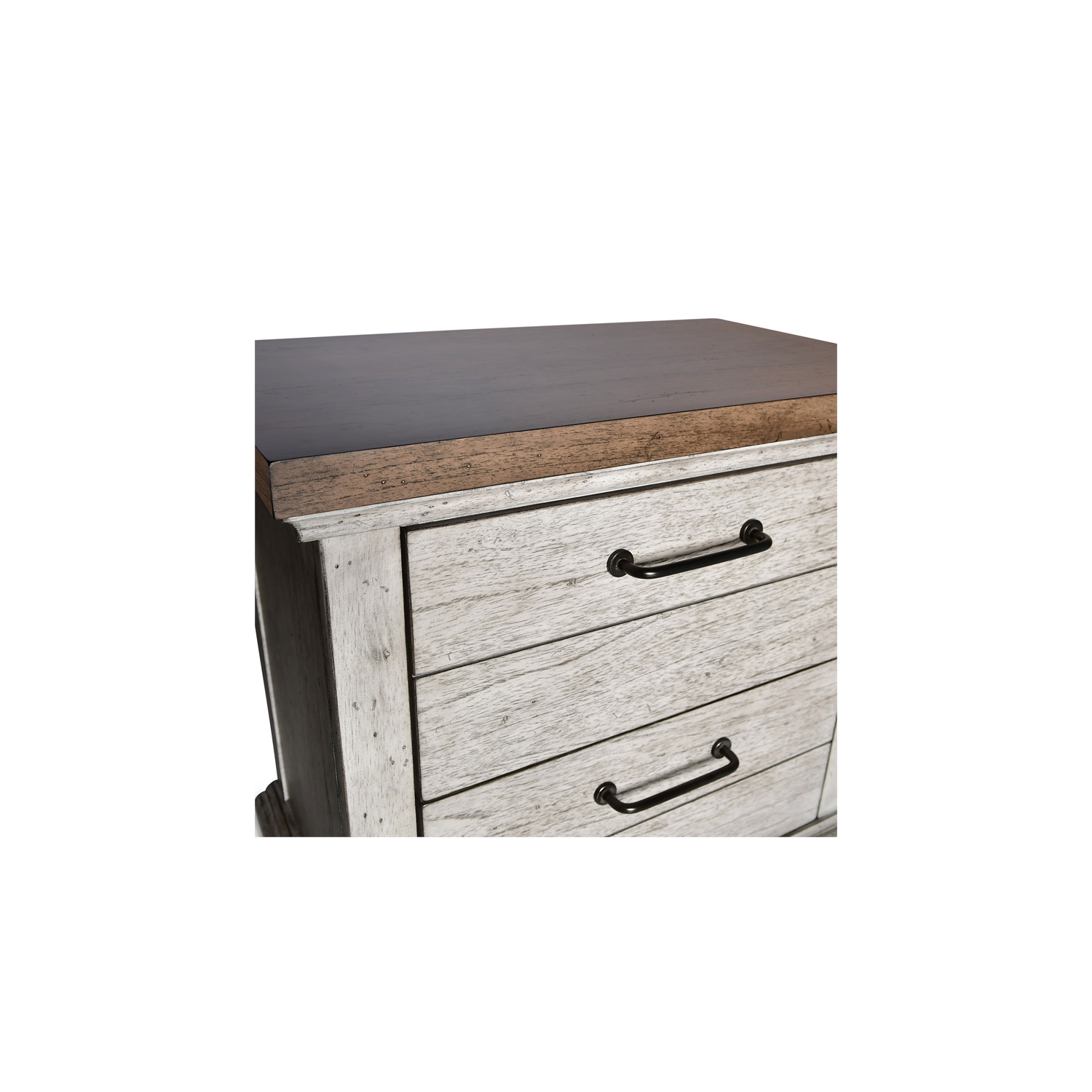 Bear Creek Rustic Ivory Two Drawer Nightstand