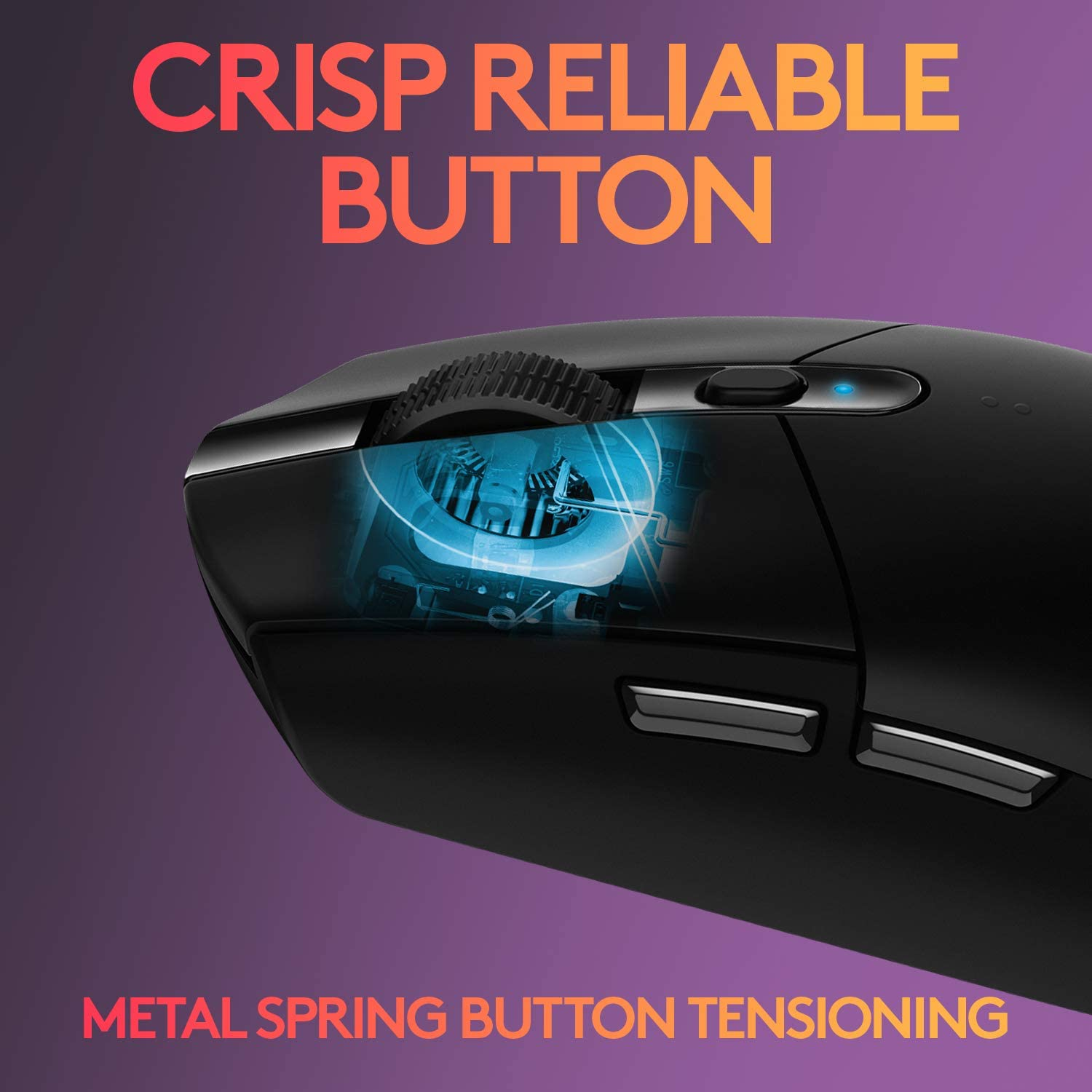 Souris de jeu sans fil G305 LIGHTSPEED de Logitech, capteur Hero 12K, 12,000 ppp, léger, 6 boutons programmables 250 H.