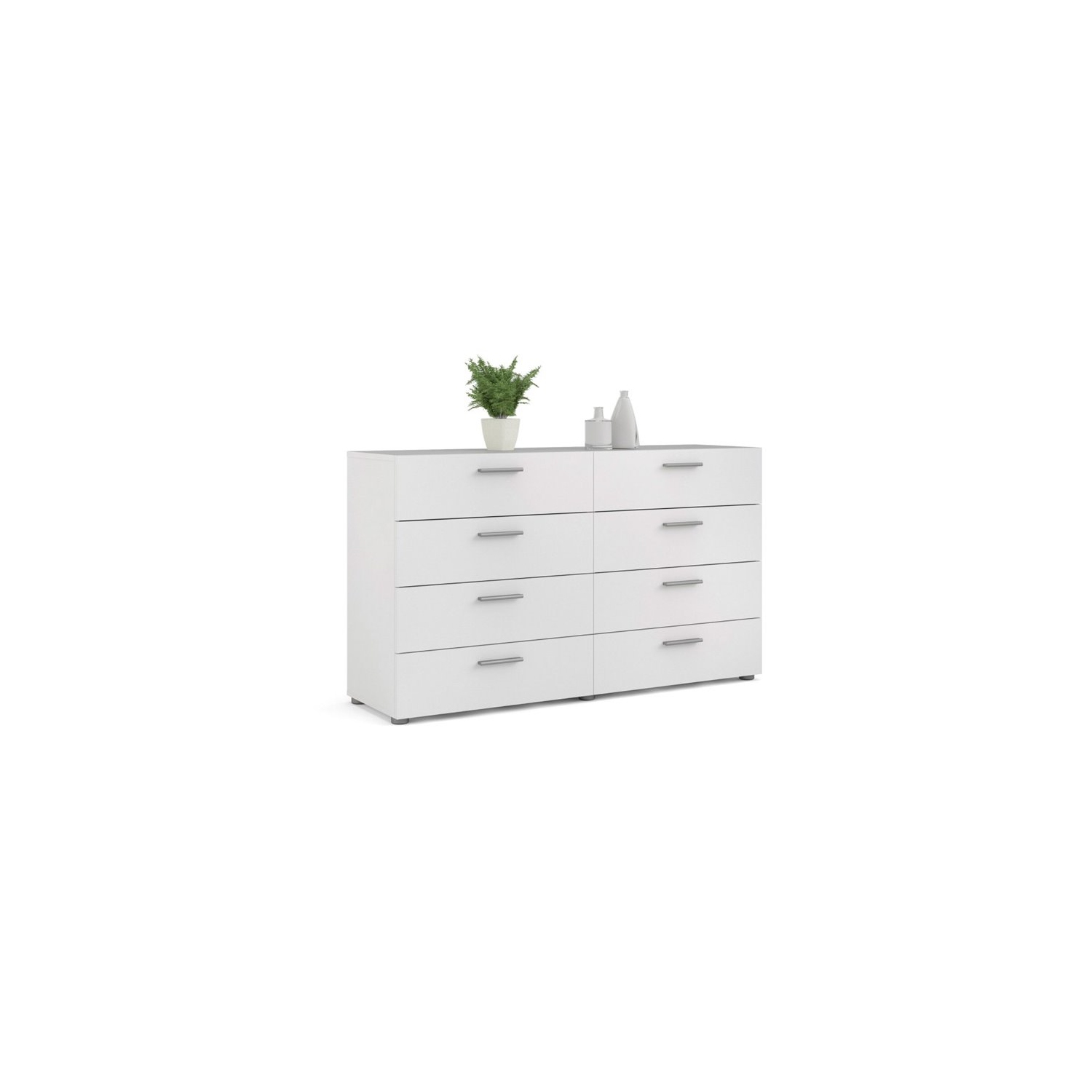 Atlin Designs Modern 8 Drawer Double Dresser in White