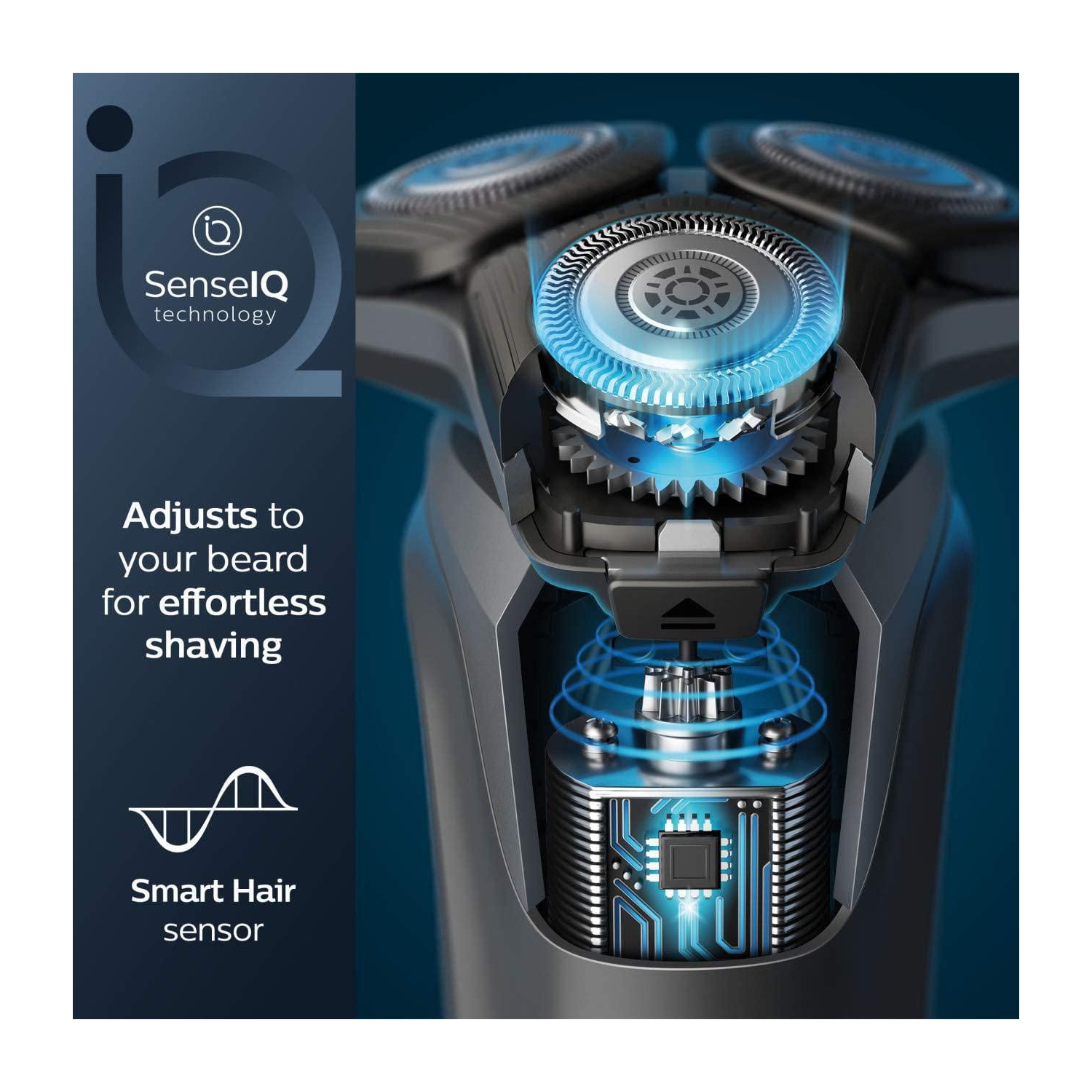 PHILIPS Series 5000 Wet & Dry Electric Shaver With Quick Clean Pod, Charging Stand, Travel Case, Replacement Heads, S5..