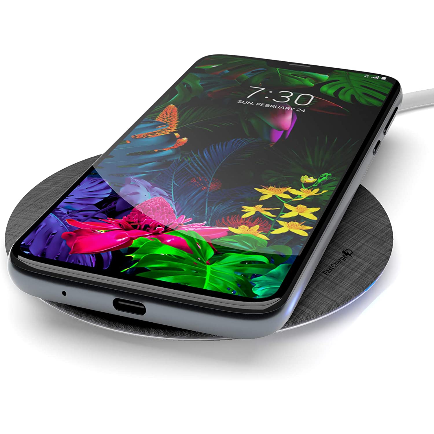 Fast Charge Wireless Charger for LG G7 ThinQ, LG G8 ThinQ, Rapid Quick Charge Qi Pad w/Charging Power Cable (Ac
