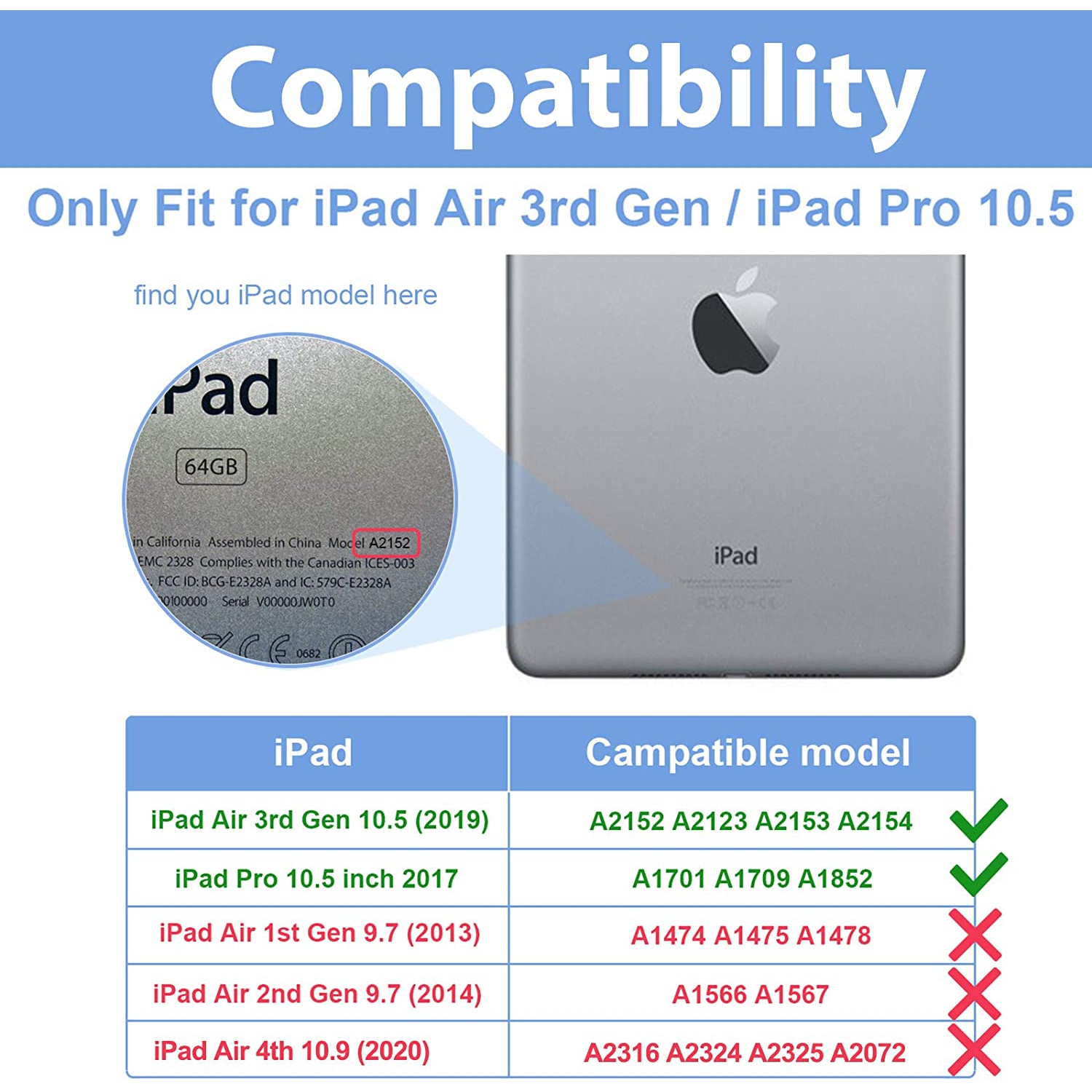 iPad Air – Étui 10.5 po 2019, étui folio rétro avec support pour iPad Air (3e génération) 10.5 po 2019 d’Apple