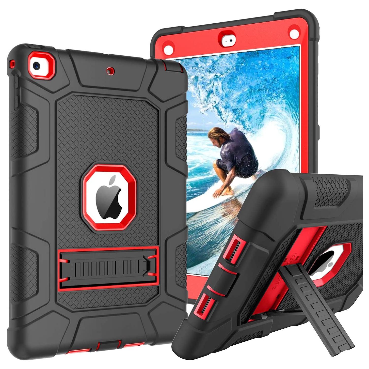 iPad Case 2018 9.7 inch iPad Case 2017 9.7 inch Stand Shockproof Heavy Duty Three Layer High Impact Full-Body