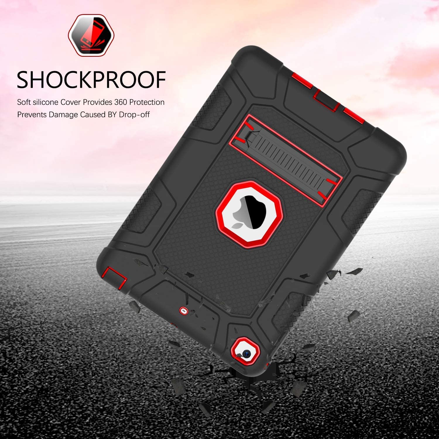 iPad Case 2018 9.7 inch iPad Case 2017 9.7 inch Stand Shockproof Heavy Duty Three Layer High Impact Full-Body