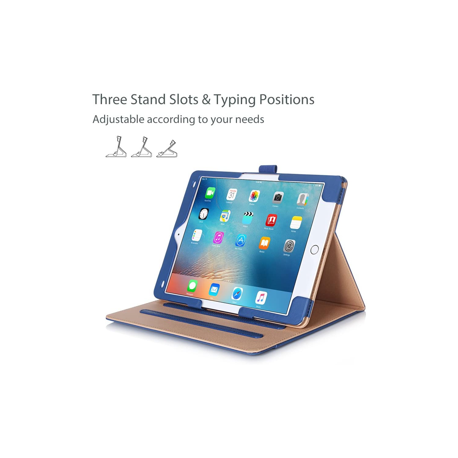 iPad Pro 9.7 Case - Leather Stand Folio Case Cover for Apple iPad Pro 9.7 Inch Case 2016, with Multiple Viewing