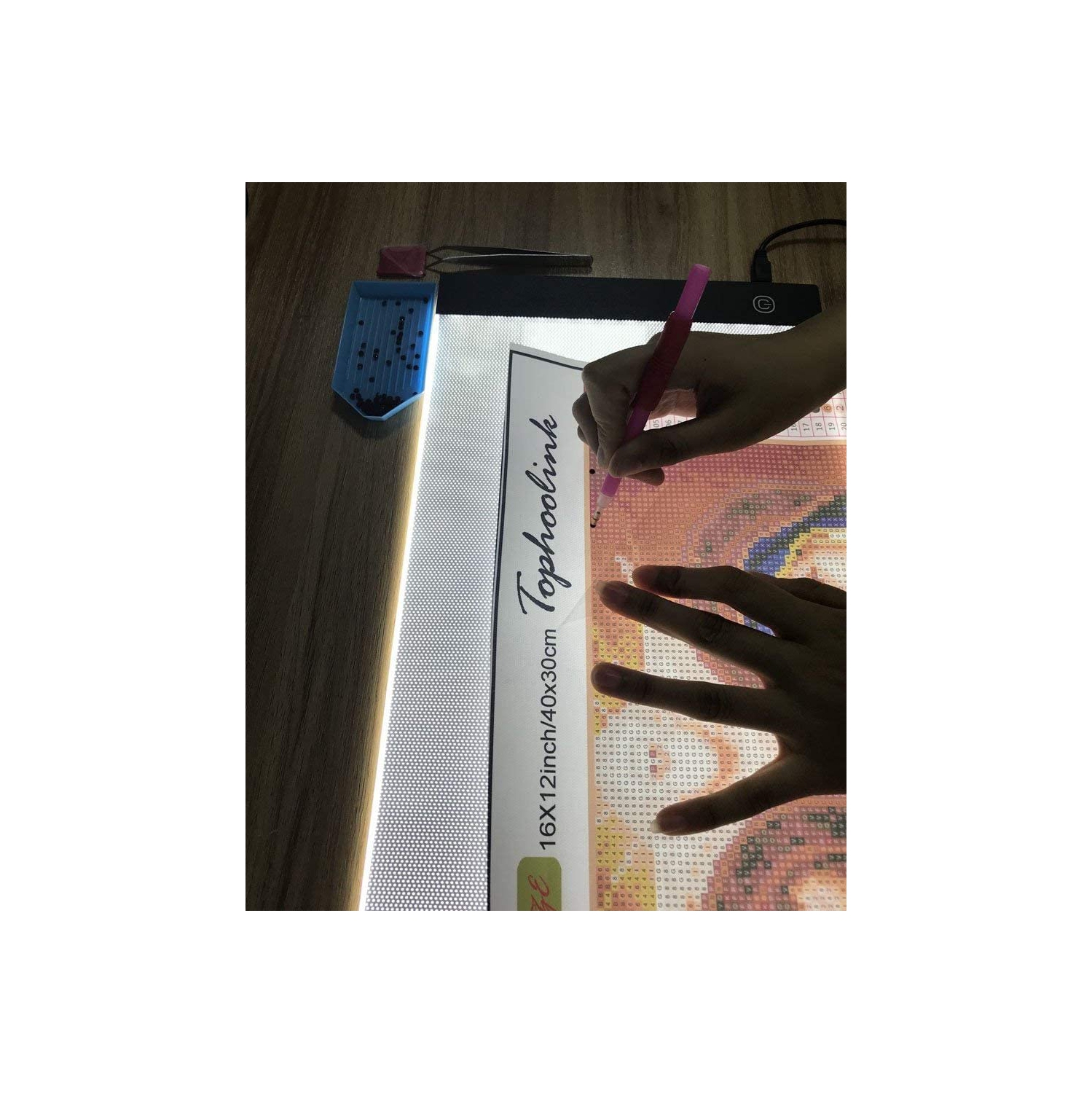 Boîte lumineuse à DEL A4 dispositif de repérage USB Adaptateur de tablette à DEL Power ajustable pour peinture diamant 5D DIY