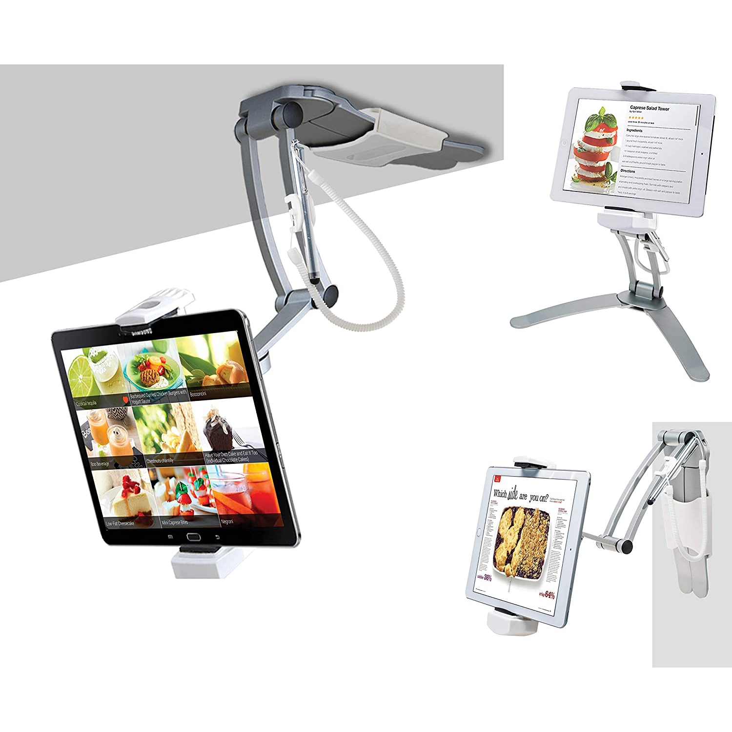 CTA Digital 2-in-1 Kitchen Mount Stand for iPad Air/iPad Mini and All Tablets