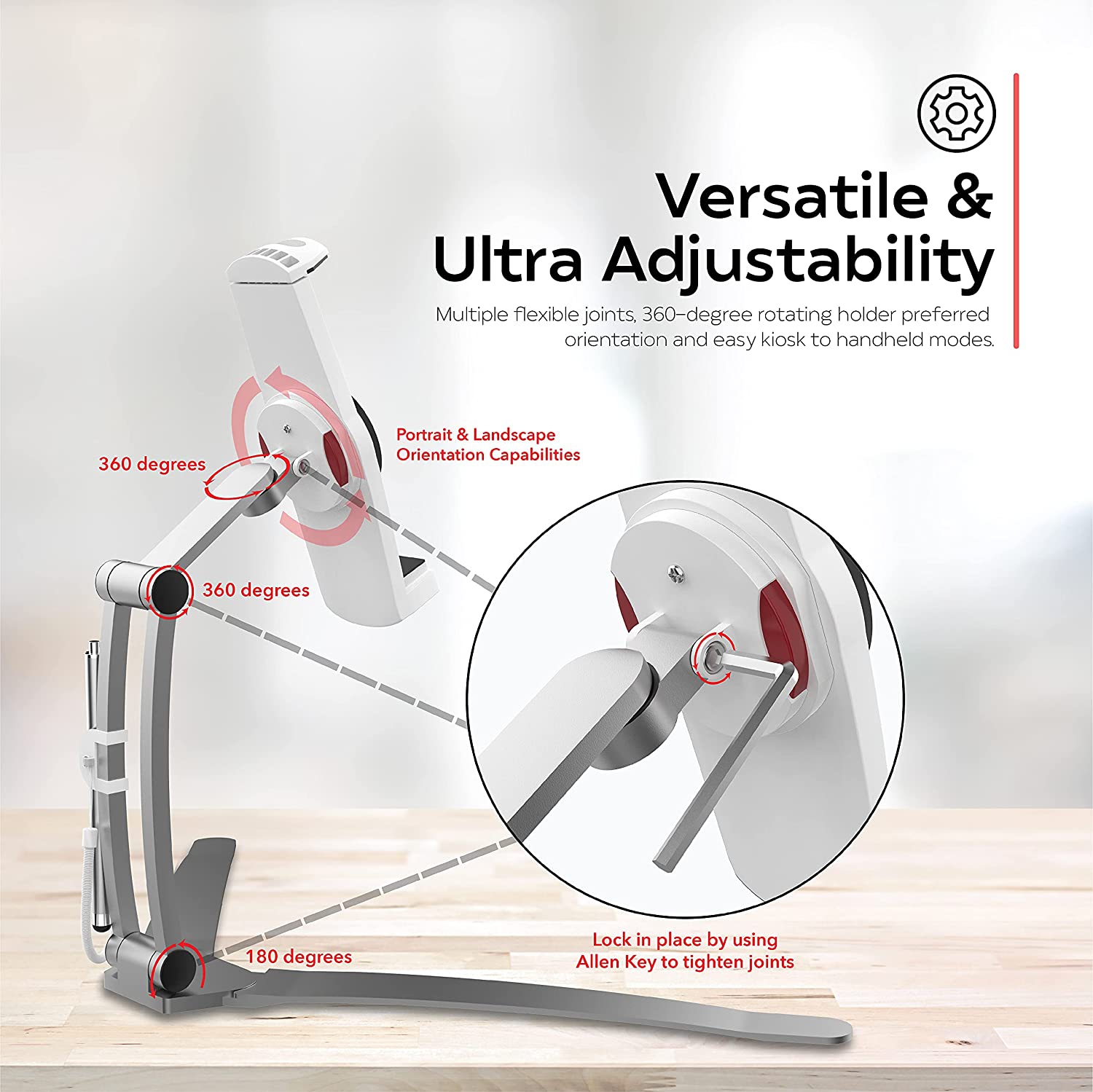 CTA Digital 2-in-1 Kitchen Mount Stand for iPad Air/iPad Mini and All Tablets