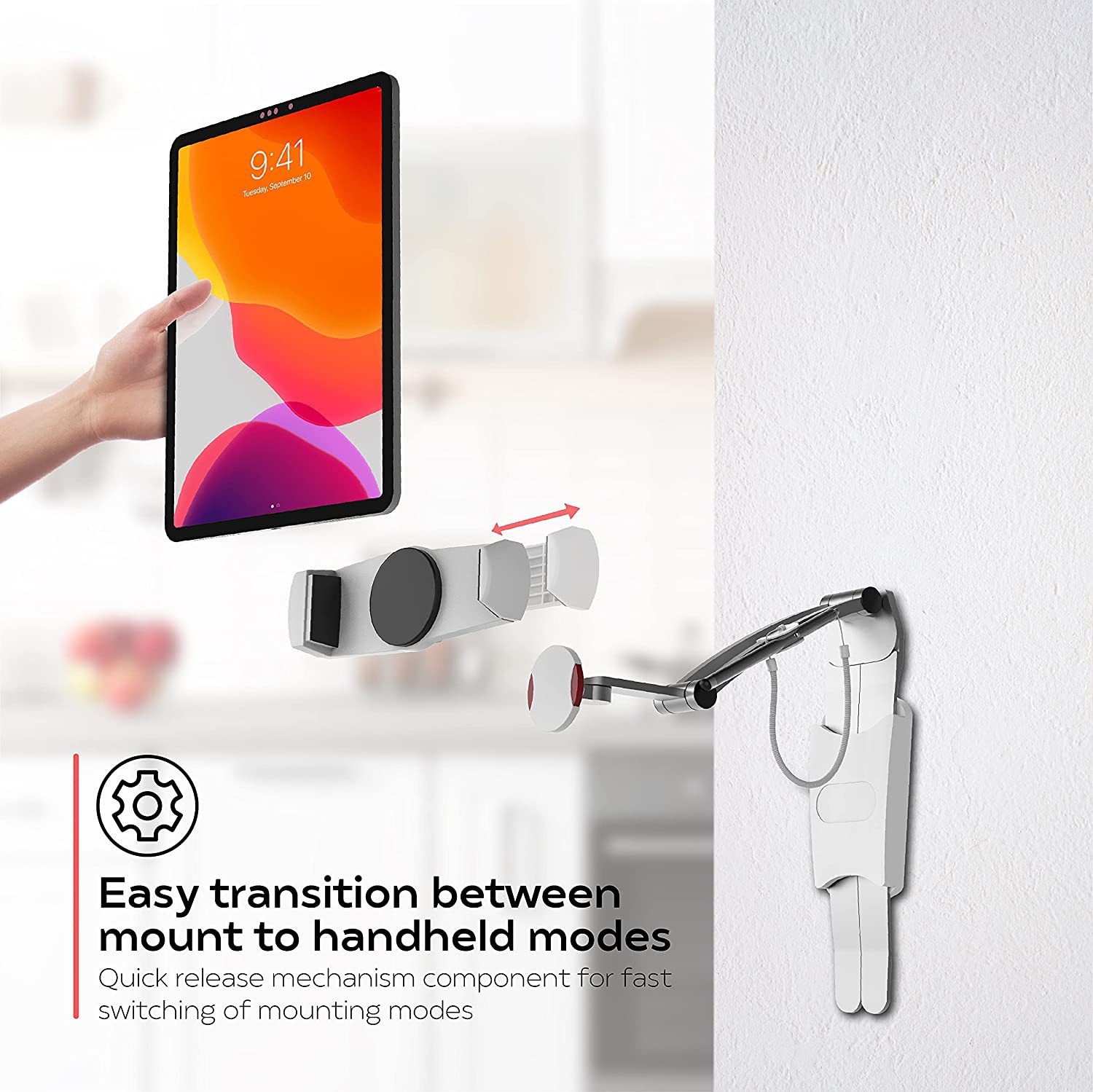 CTA Digital 2-in-1 Kitchen Mount Stand for iPad Air/iPad Mini and All Tablets