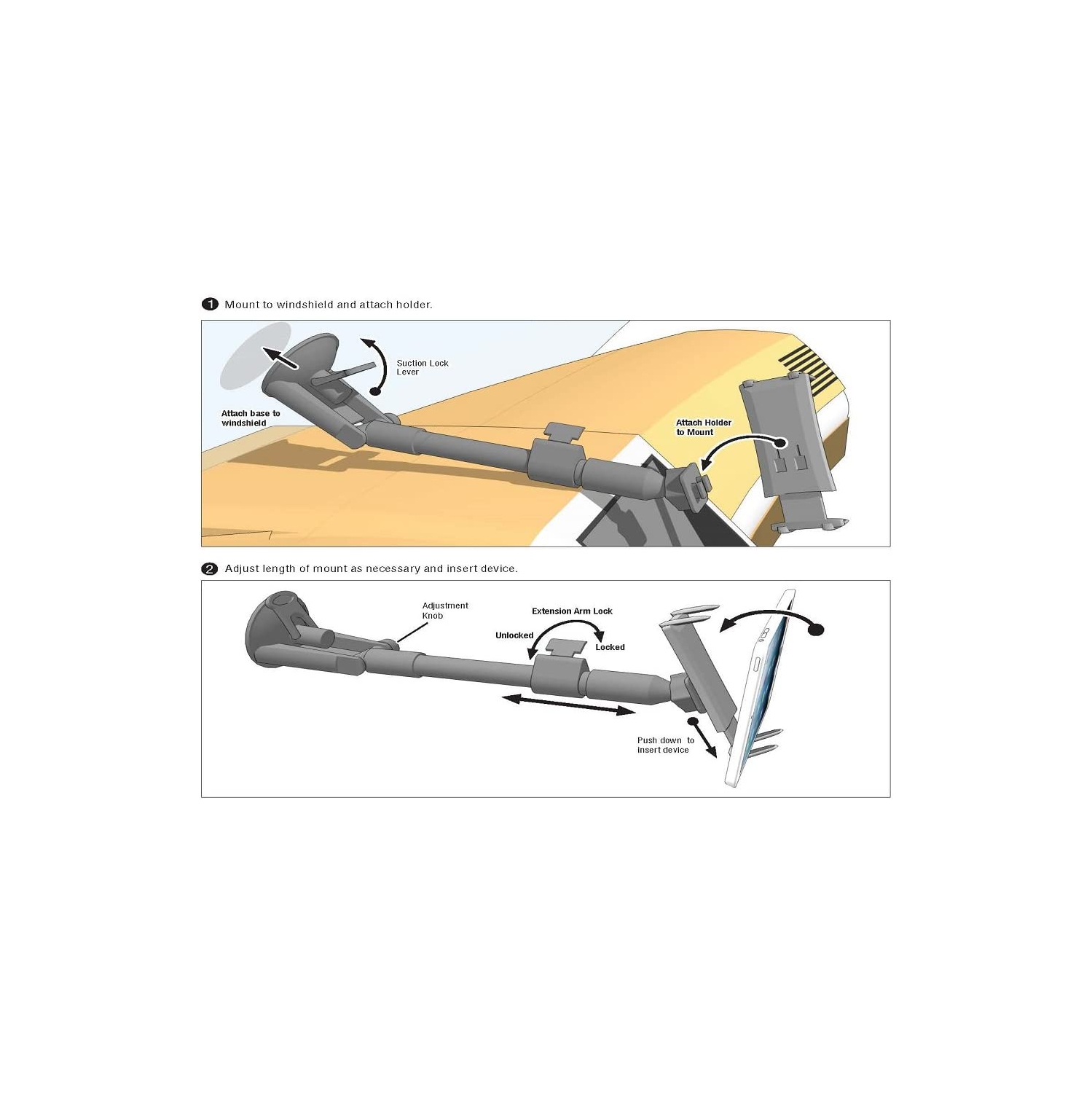 Smartphone and Midsize Tablet Windshield Mount for Apple IPad Mini iPhone 6 Plus 6 5S Samsung Galaxy S6 S5 S4