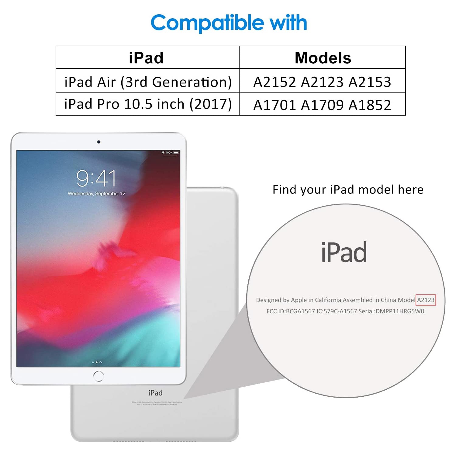 Case for iPad Air 3 and iPad Pro 10.5, Auto Wake/Sleep (Rose Gold)