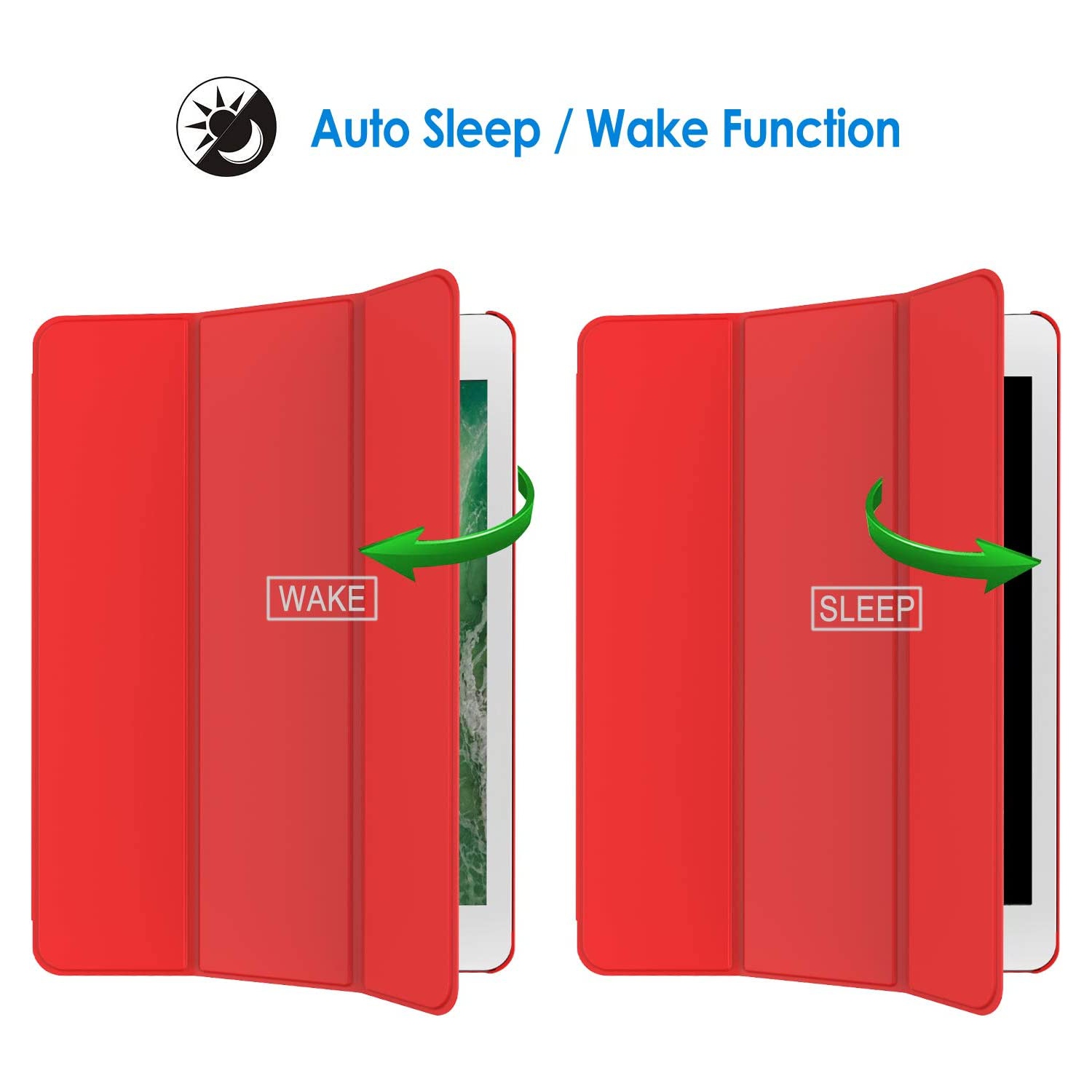 Case for iPad Mini 4, Smart Cover with Auto Sleep/Wake, Red