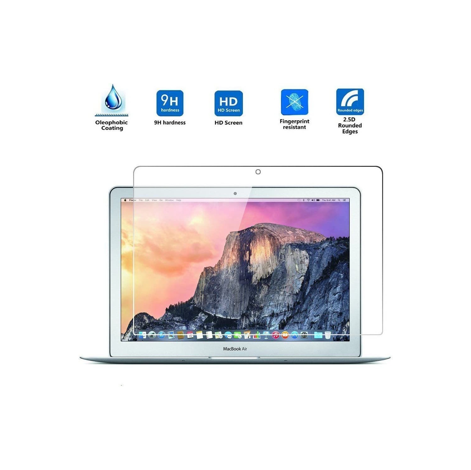 MacBook Air 13 inch Laptop Screen Protector，Full Coverage Tempered Glass Screen Protector for Apple MacBook Air 13.3