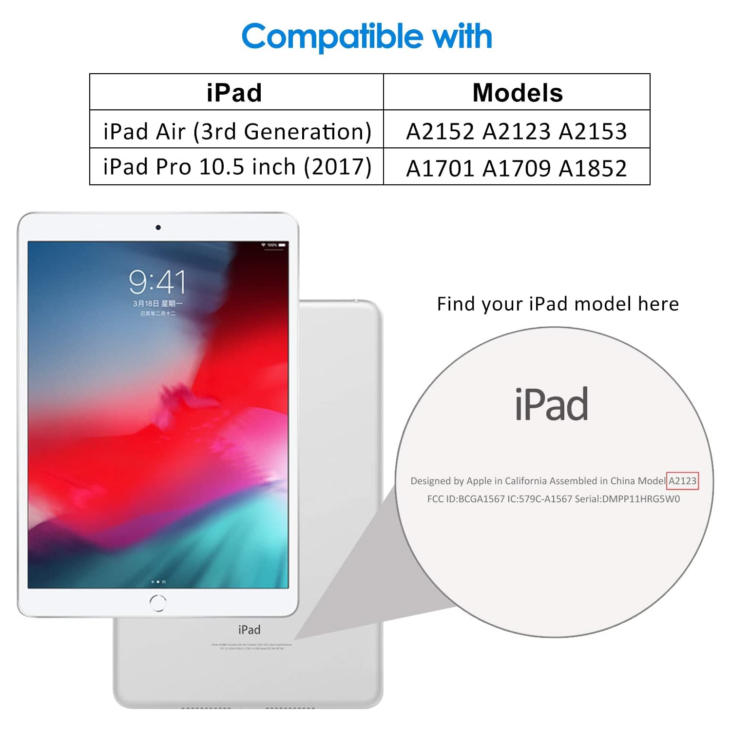 Case for iPad Air 3 and iPad Pro 10.5, Auto Wake/Sleep (Purple)