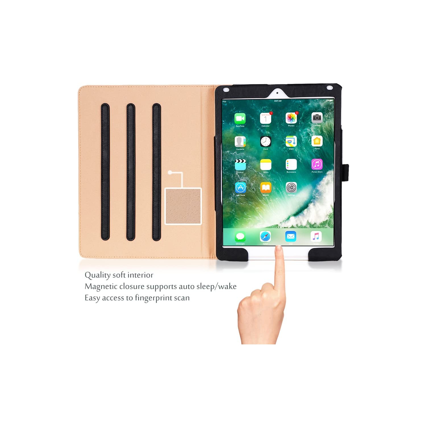 iPad 9.7 Case 2018 iPad 6th Generation / 2017 iPad 5th Generation Case - Stand Folio Cover Case