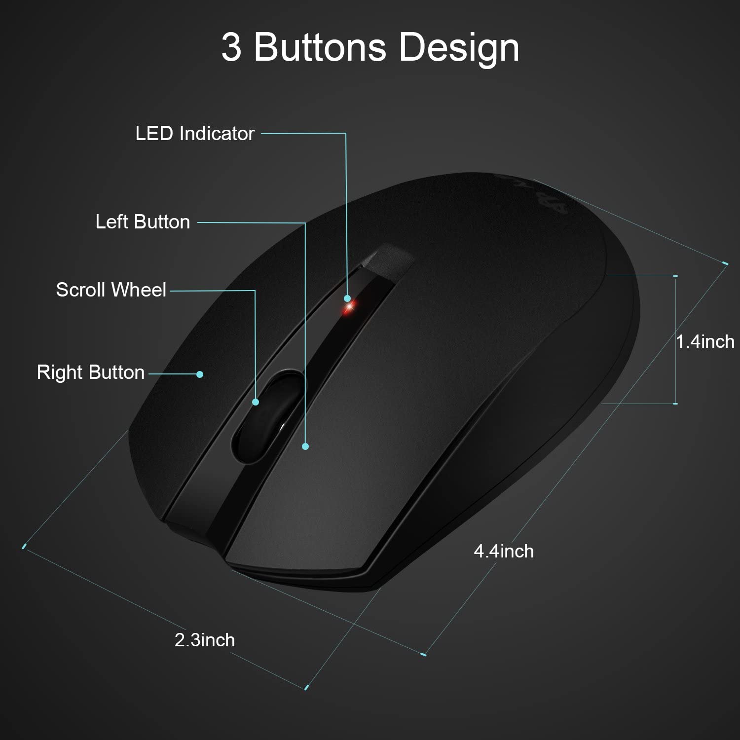 Souris sans fil de type C, souris sans fil USB-C de 2,4 GHz pour portable et autres appareils USB-C.