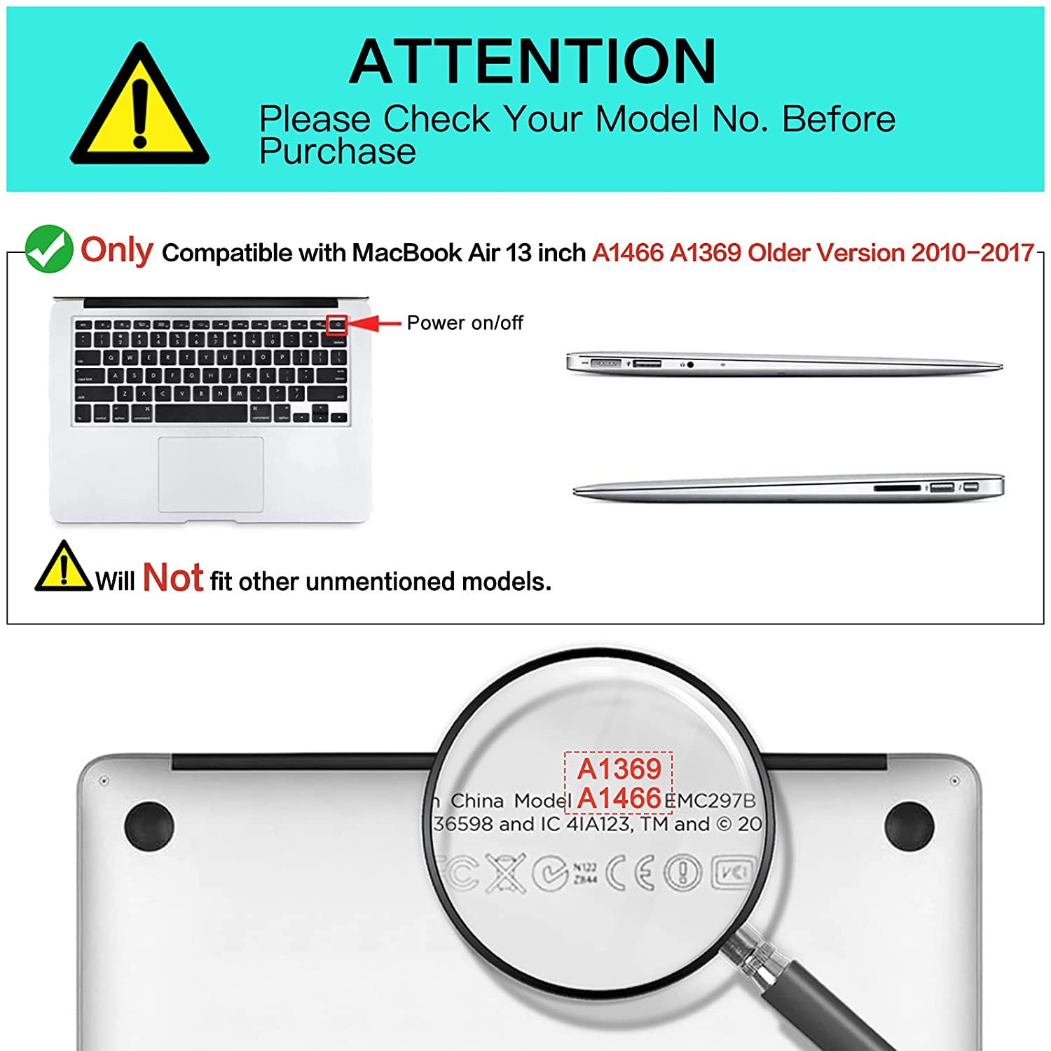 Compatible with MacBook Air 13 inch Case Old Version 2010-2017 Release, Protective