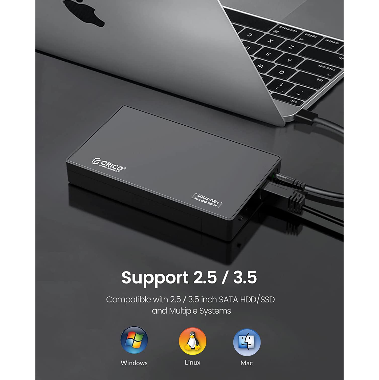 3588US3 Tool Free Screw-Less USB 3.0 3.5-inch External Hard Drive Enclosure Adapter Case for SATA HDD and SSD