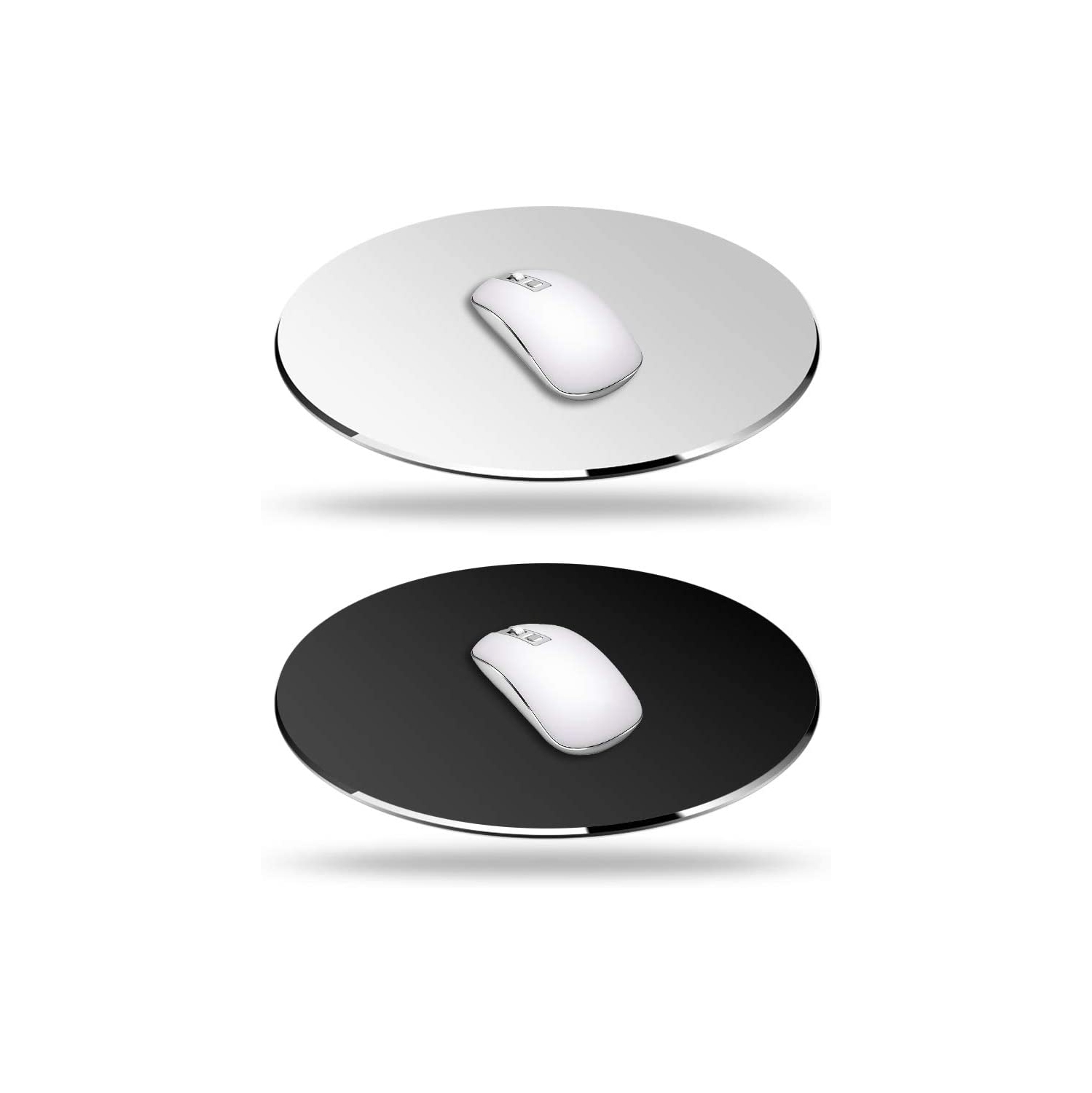 Paquet de 2 tapis de souris en aluminium, tapis de souris à deux côtés Smooth Magic Ultra Thin pour une souris rapide et précise