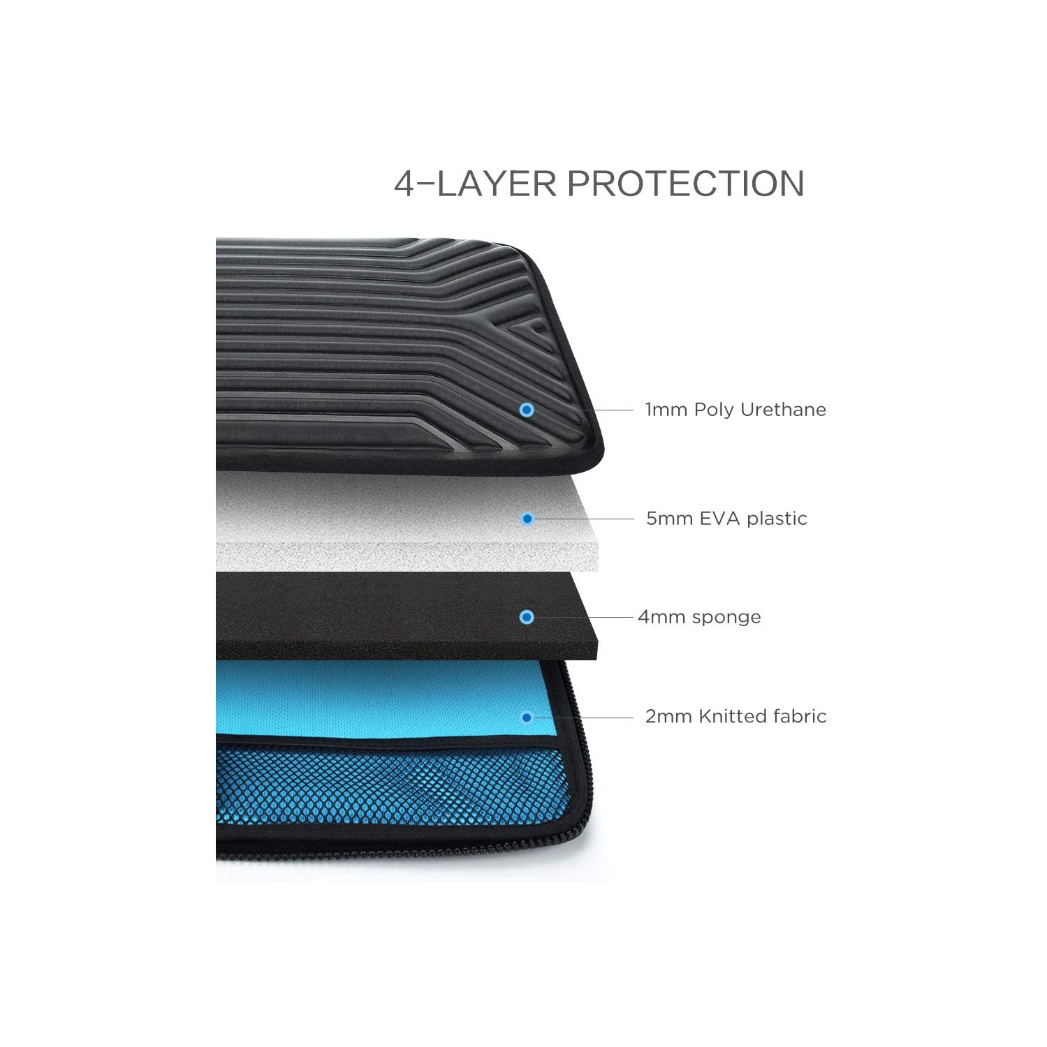 13.3 Inch Shockproof Waterproof Laptop Sleeve with Handle Lightweight Soft EVA Tablet Case for 13-13.3 Inch