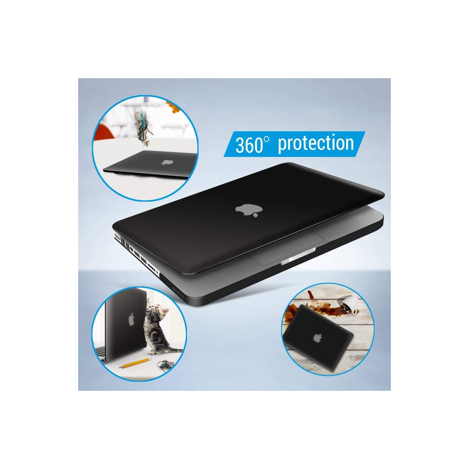 MacBook Pro 13 Inch case A1278 Release 2012-2008, Plastic Hard Shell Case with Keyboard Cover for Apple Old