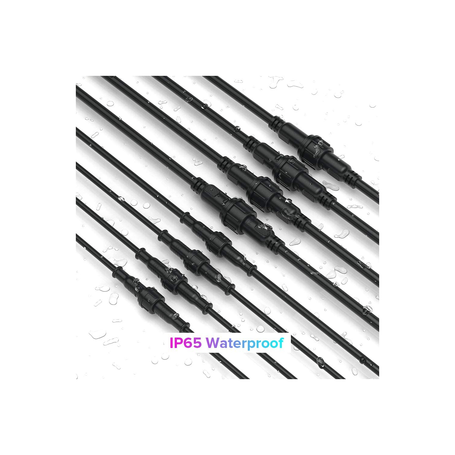 LIGHTING 2 Pin Waterproof Electrical ConnectorIP65 Male Female Connector 7.87in/20cm Extension Cable