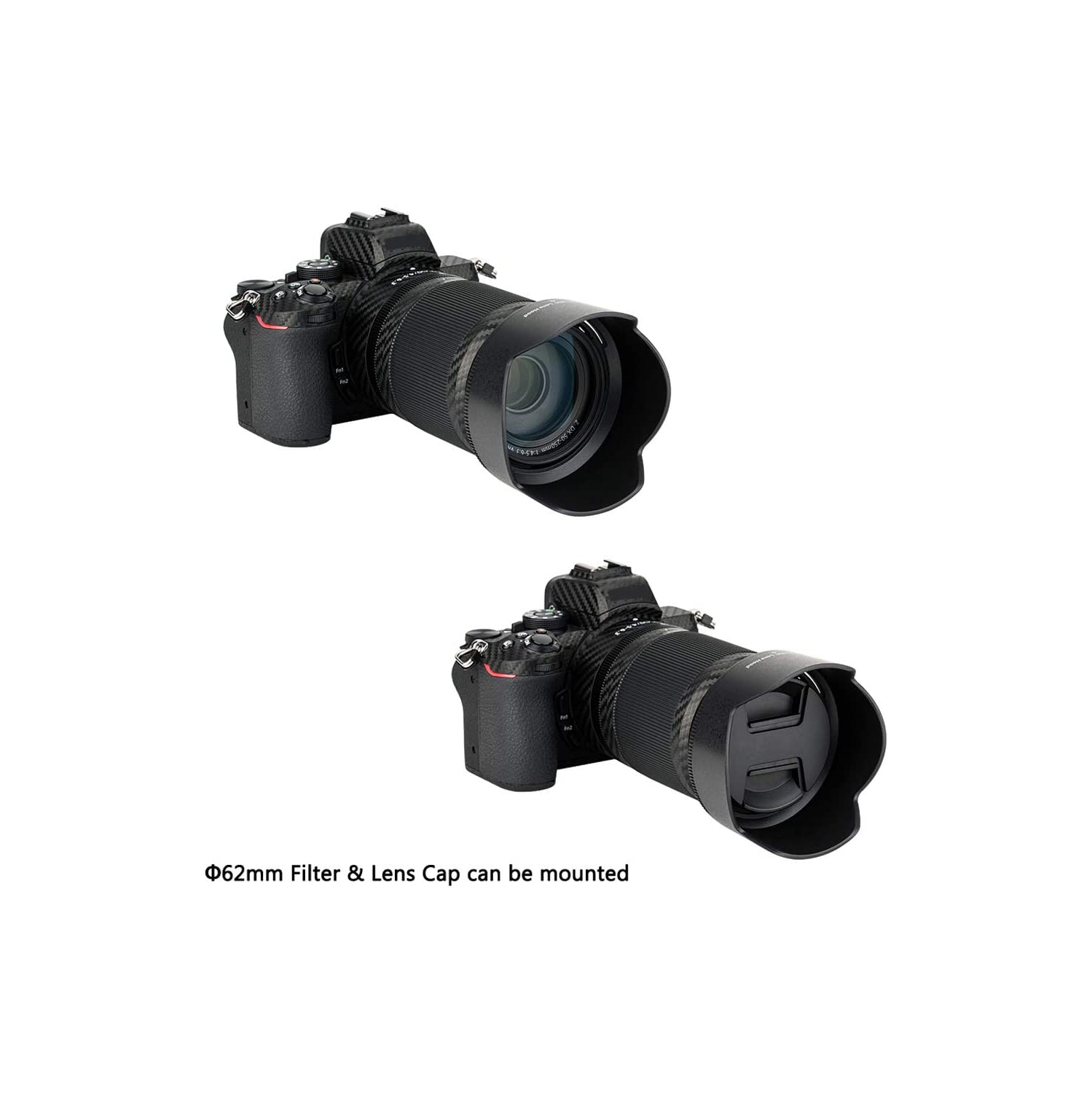 Pare-soleil d'objectif réversible pour objectif VR NIKKOR Z DX 50 mm f/4.5-6.3 de Nikon sur le modèle Z50 de Nikon remplace le parasoleil HB-90A de