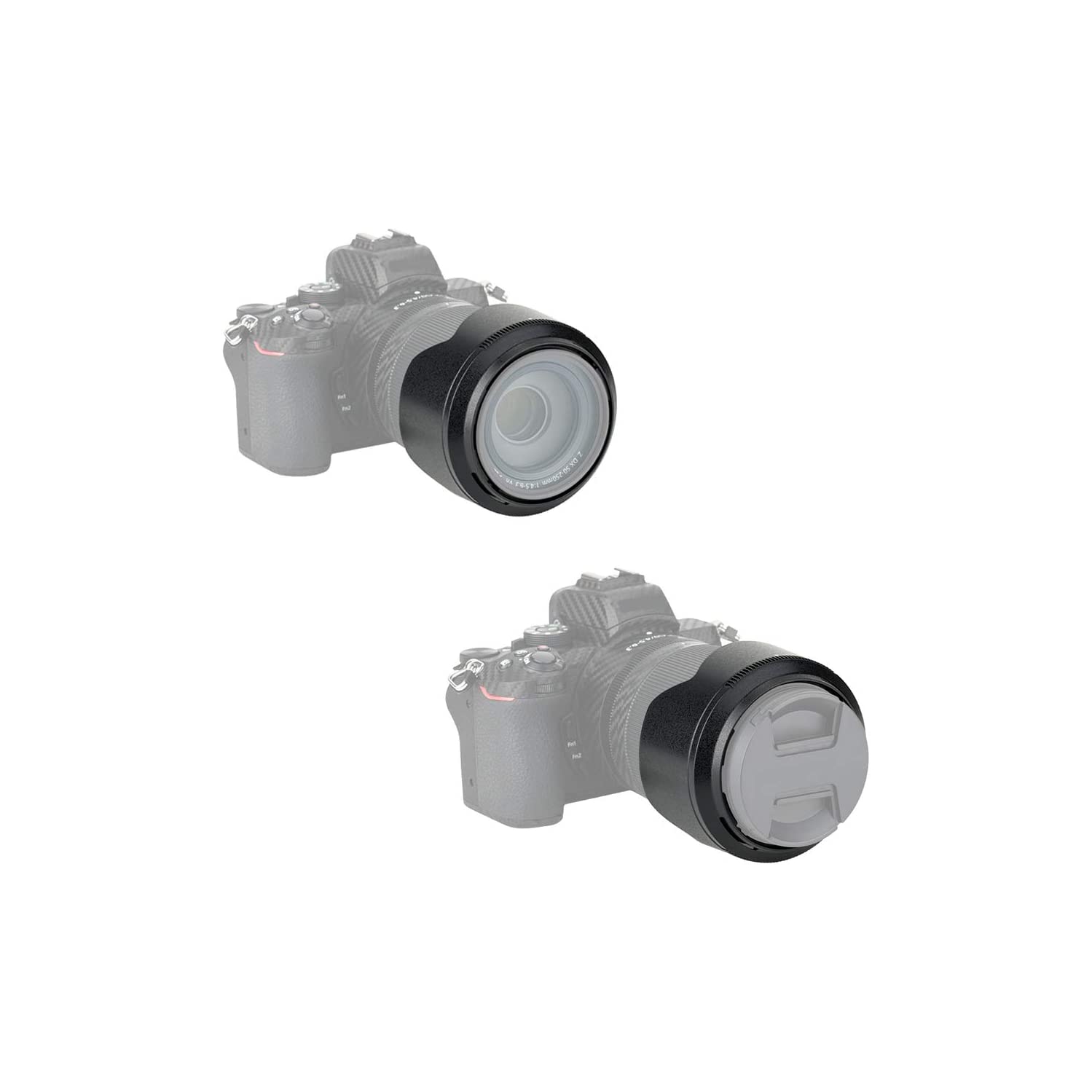 Pare-soleil d'objectif réversible pour objectif VR NIKKOR Z DX 50 mm f/4.5-6.3 de Nikon sur le modèle Z50 de Nikon remplace le parasoleil HB-90A de