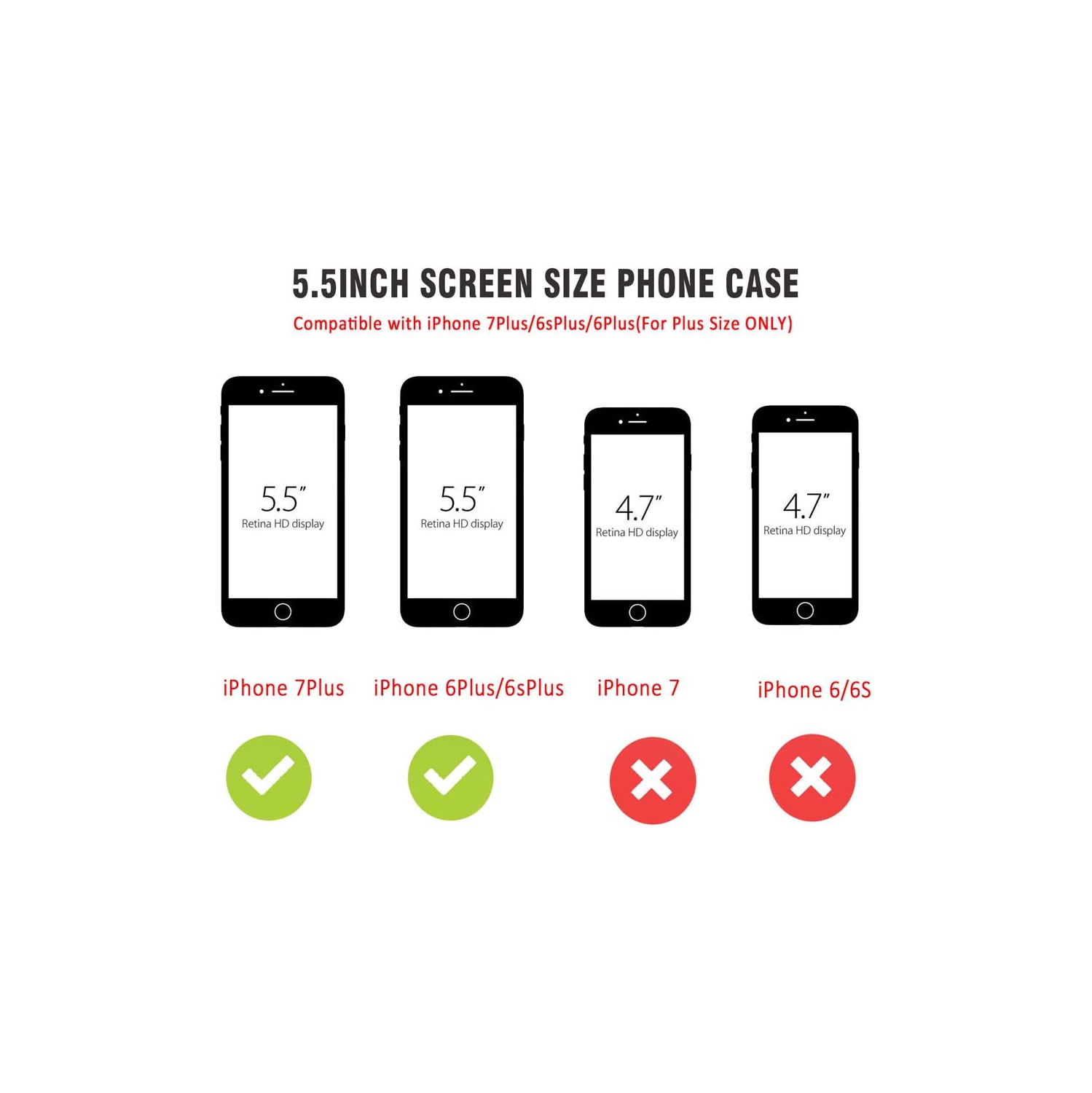 Qi Wireless Charging Case for iPhone 7 Plus/6S Plus/6 Plus(5.5” Screen Size-Plus), ANGELIOX Wireless Charging Enabling