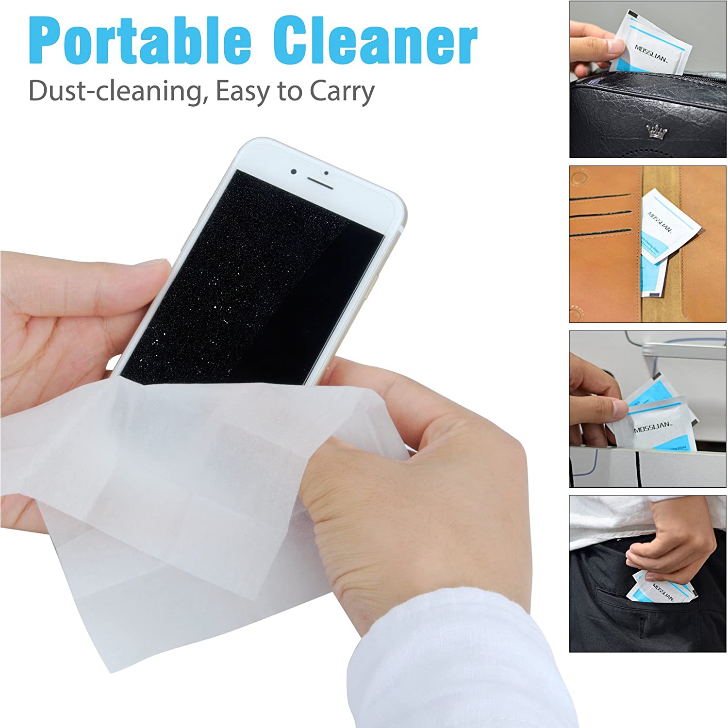 Glass Lens Cleaning Wipes, Individually Wrapped Pre-Moistened Touchscreen Cleaning Cloths Tissues