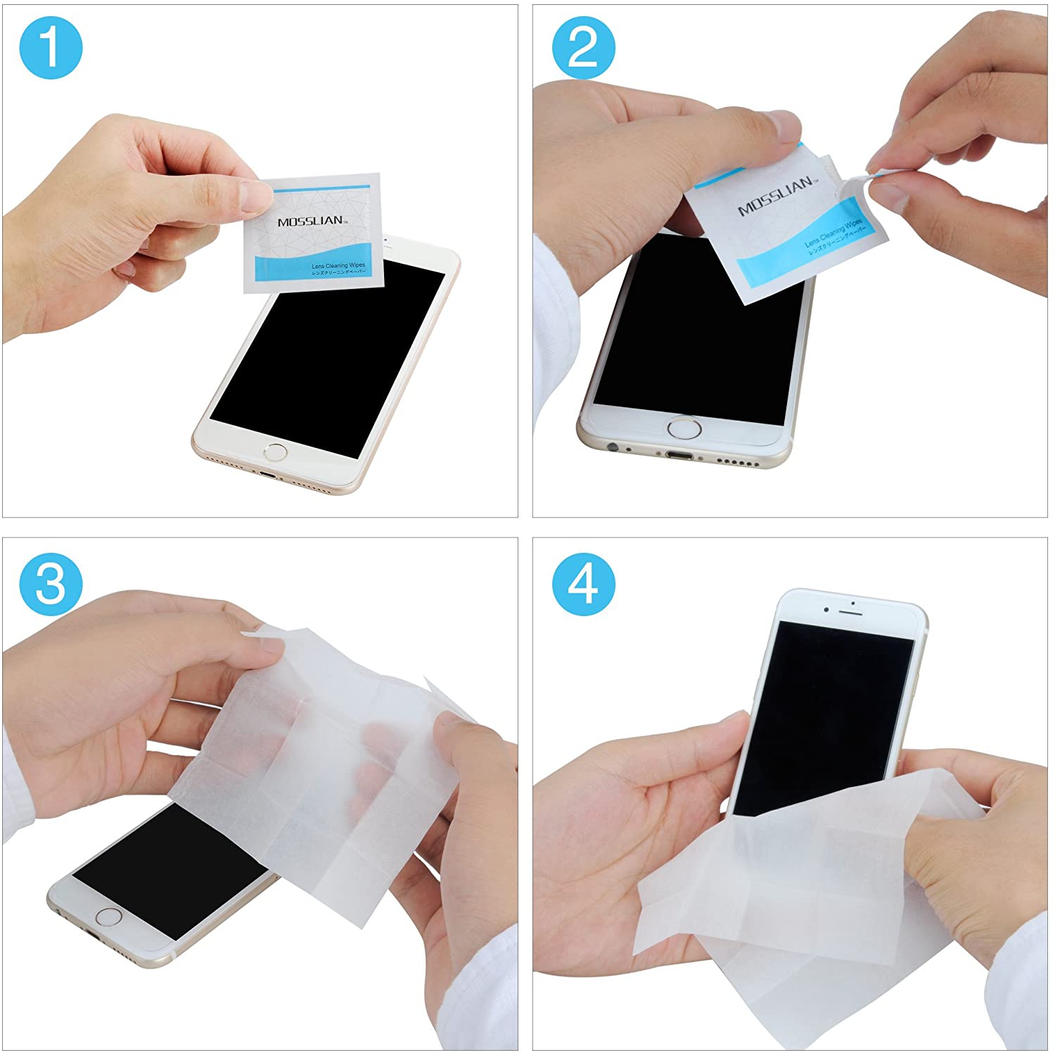 Glass Lens Cleaning Wipes, Individually Wrapped Pre-Moistened Touchscreen Cleaning Cloths Tissues