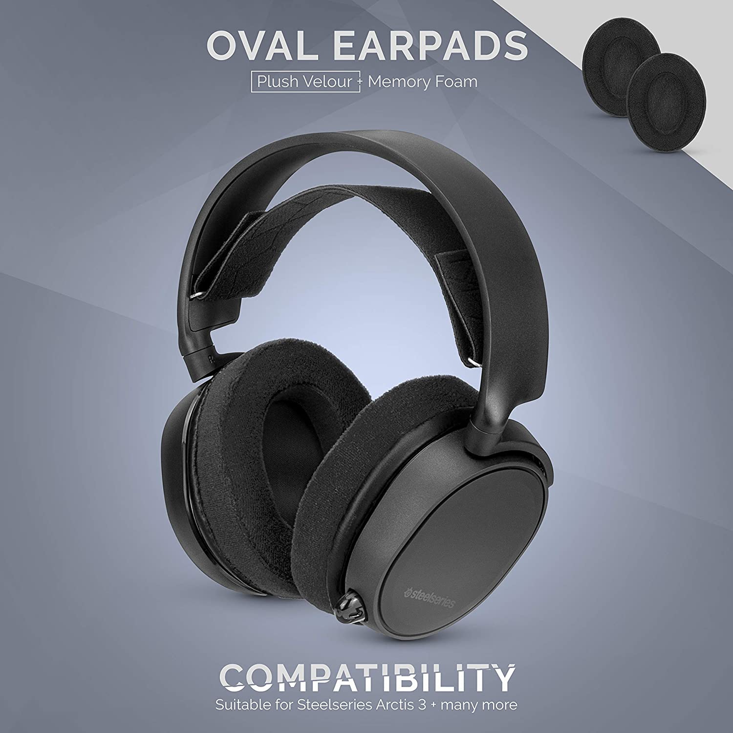 Velour Ear Pads Compatible With ATH M50X, M50XBT, M40X, M30X, X, SHURE, Turtle Beach, AKG, ATH, ,