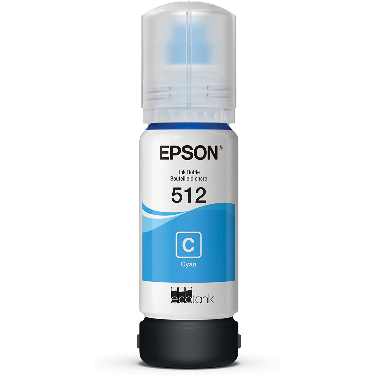 Epson 512 EcoTank Auto-Stop Ink Bottle, Cyan (T512220)
