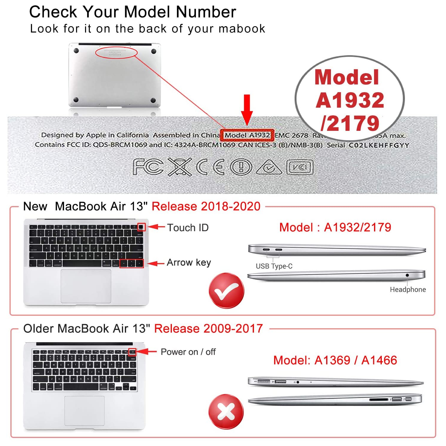 MacBook Air 13 inch Case 2020 2019 2018 Release A2337 M1/A2179/A1932, Plastic Hard Shell Case and Keyboard Cover