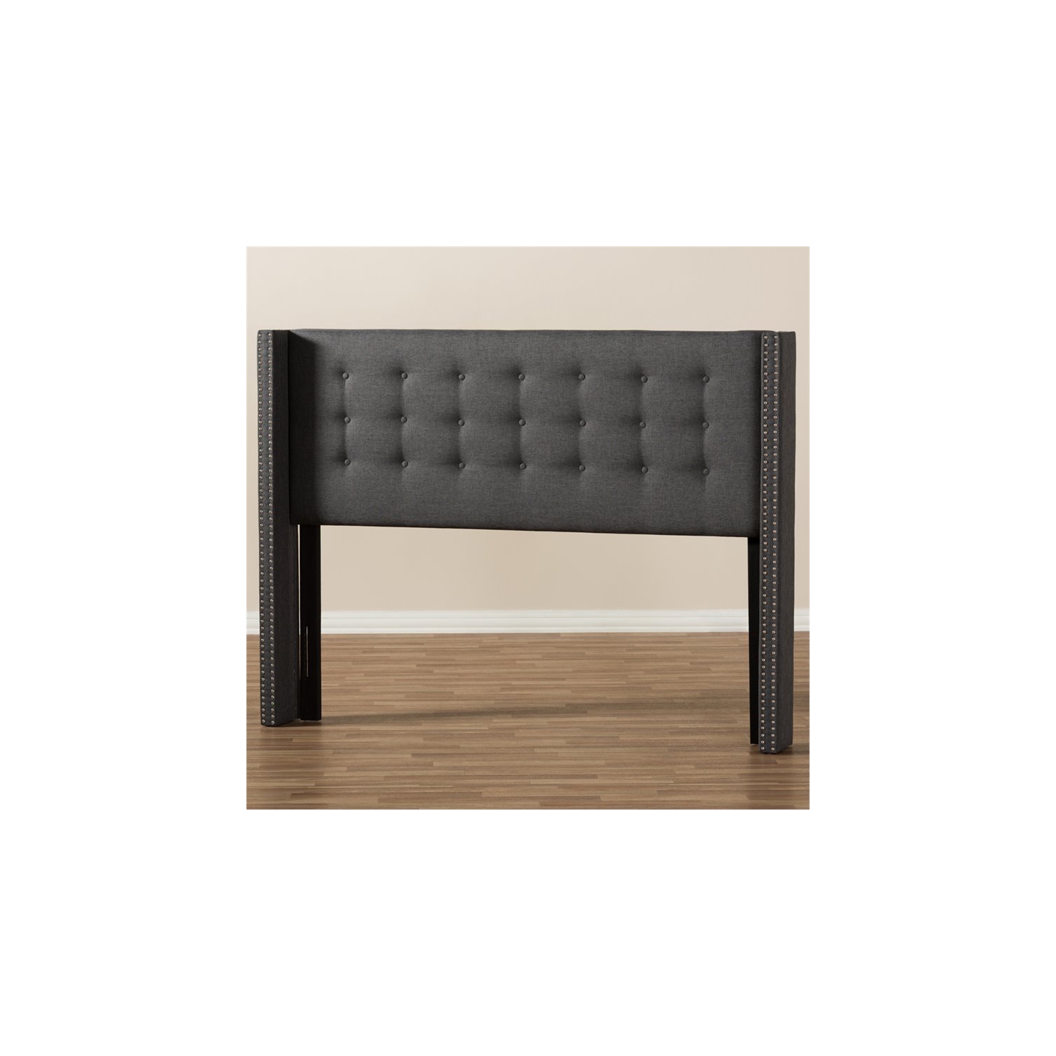 Baxton Studio Ginaro King Panel Headboard in Dark Gray
