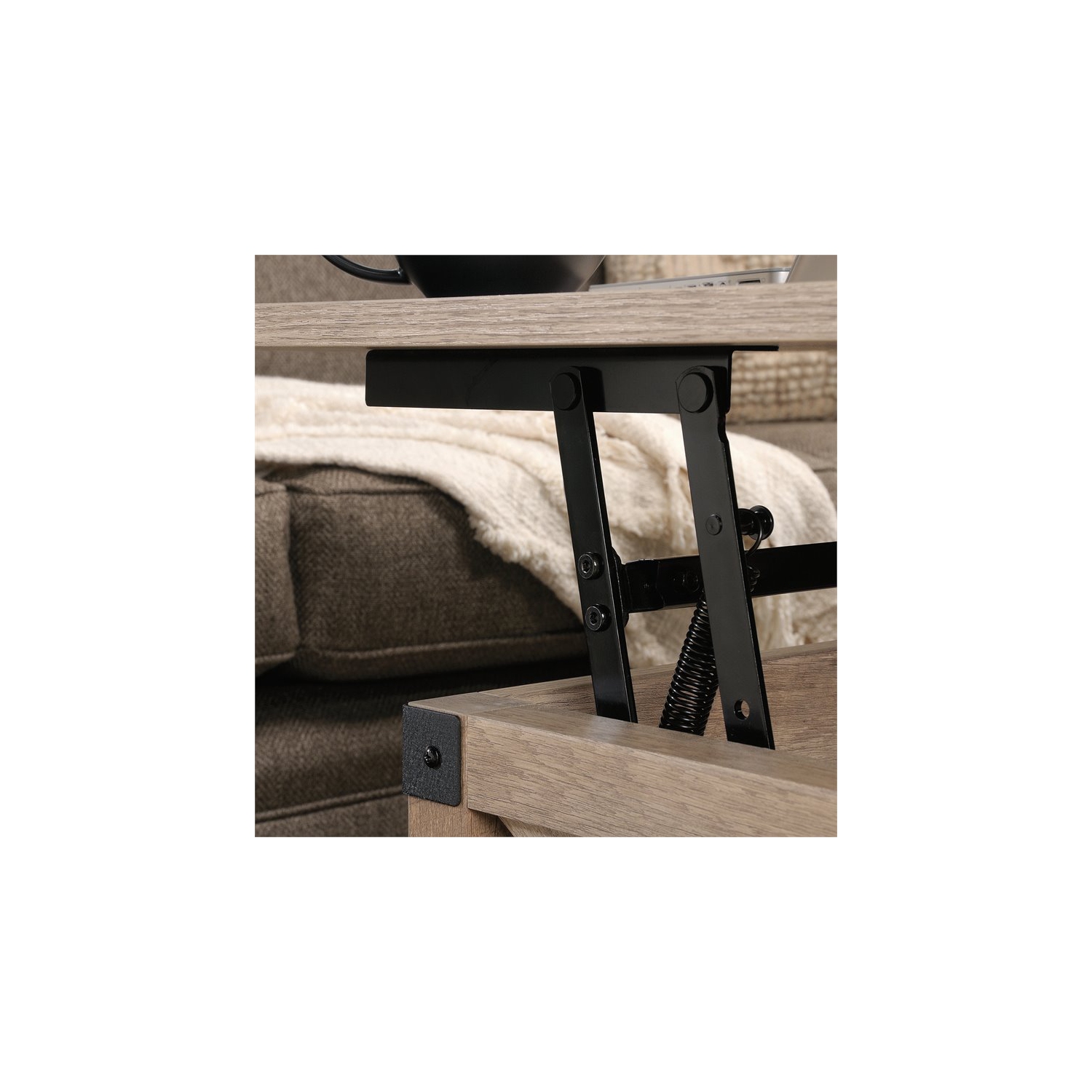 Sauder Bridge Acre Engineered Wood Lift-Top Coffee Table in Lintel Oak