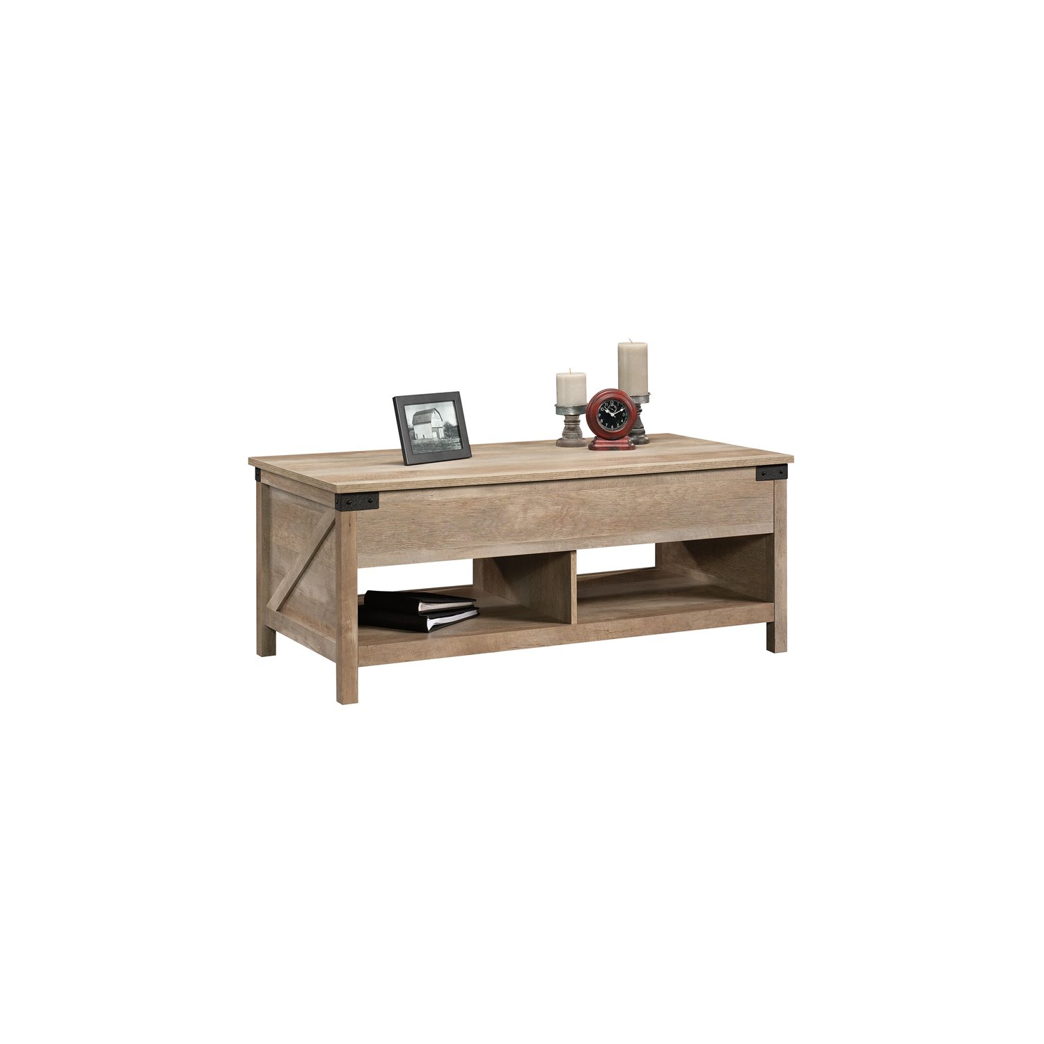 Sauder Bridge Acre Engineered Wood Lift-Top Coffee Table in Lintel Oak