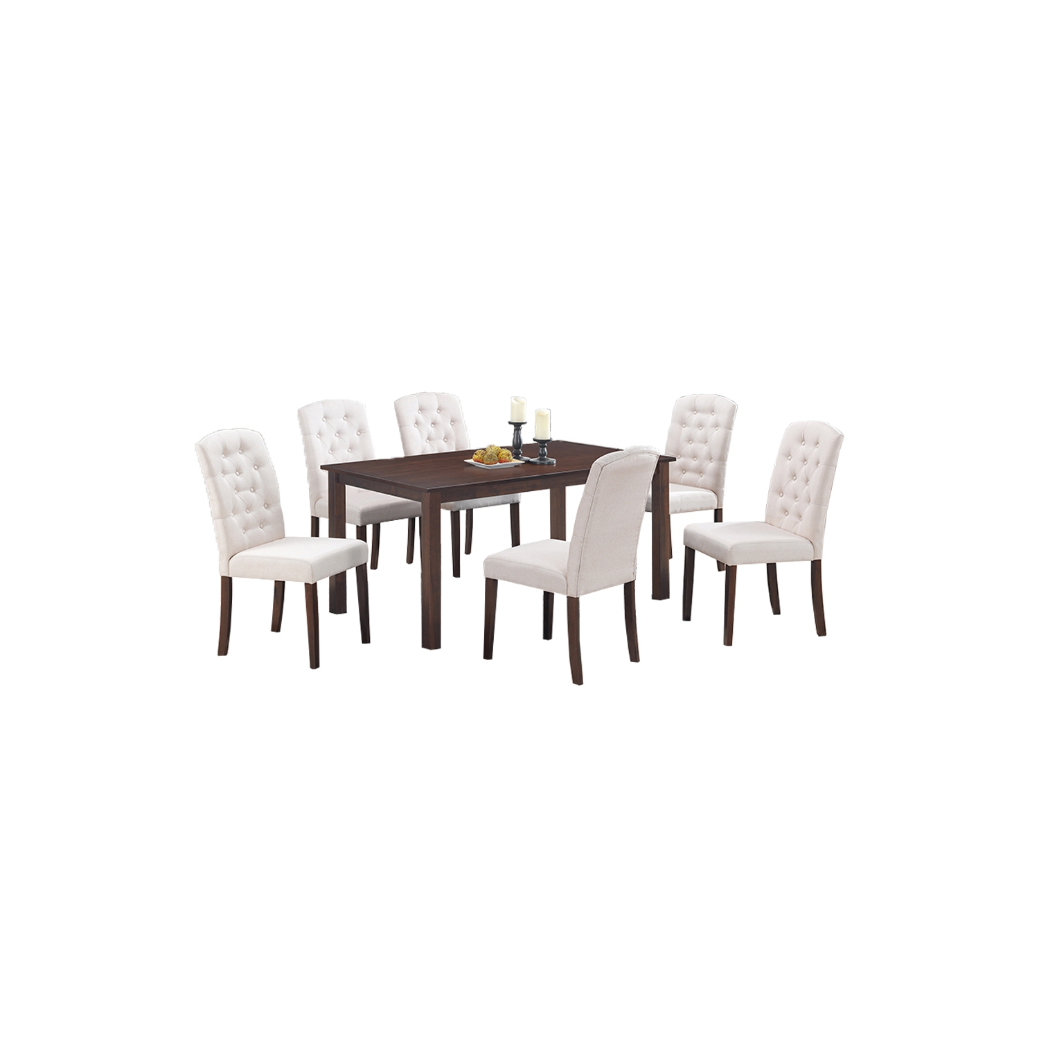 Ingrid 7Pc Solid Wood Dining Set - Beige