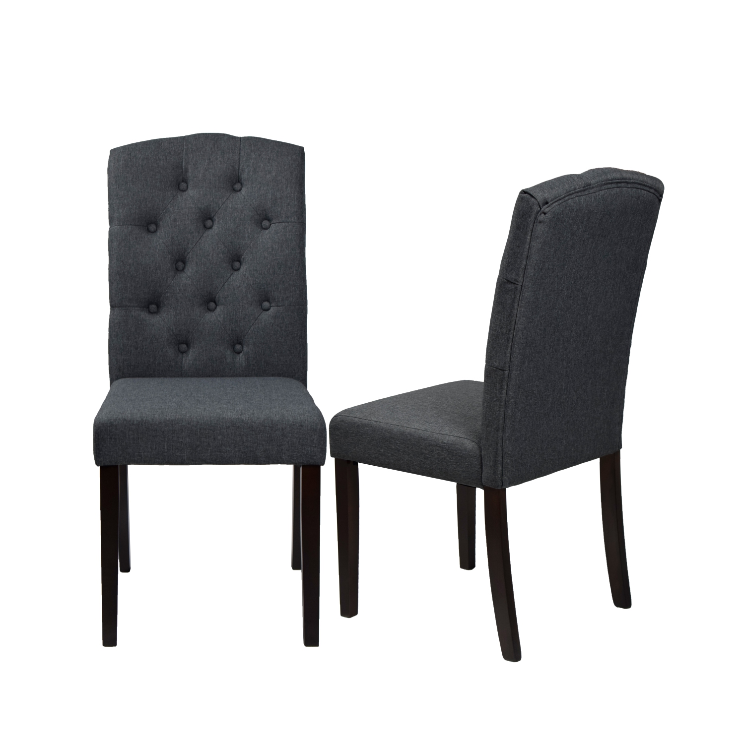 Ensemble de salle à manger de 7 pièces en bois massif Ingrid - Gris foncé