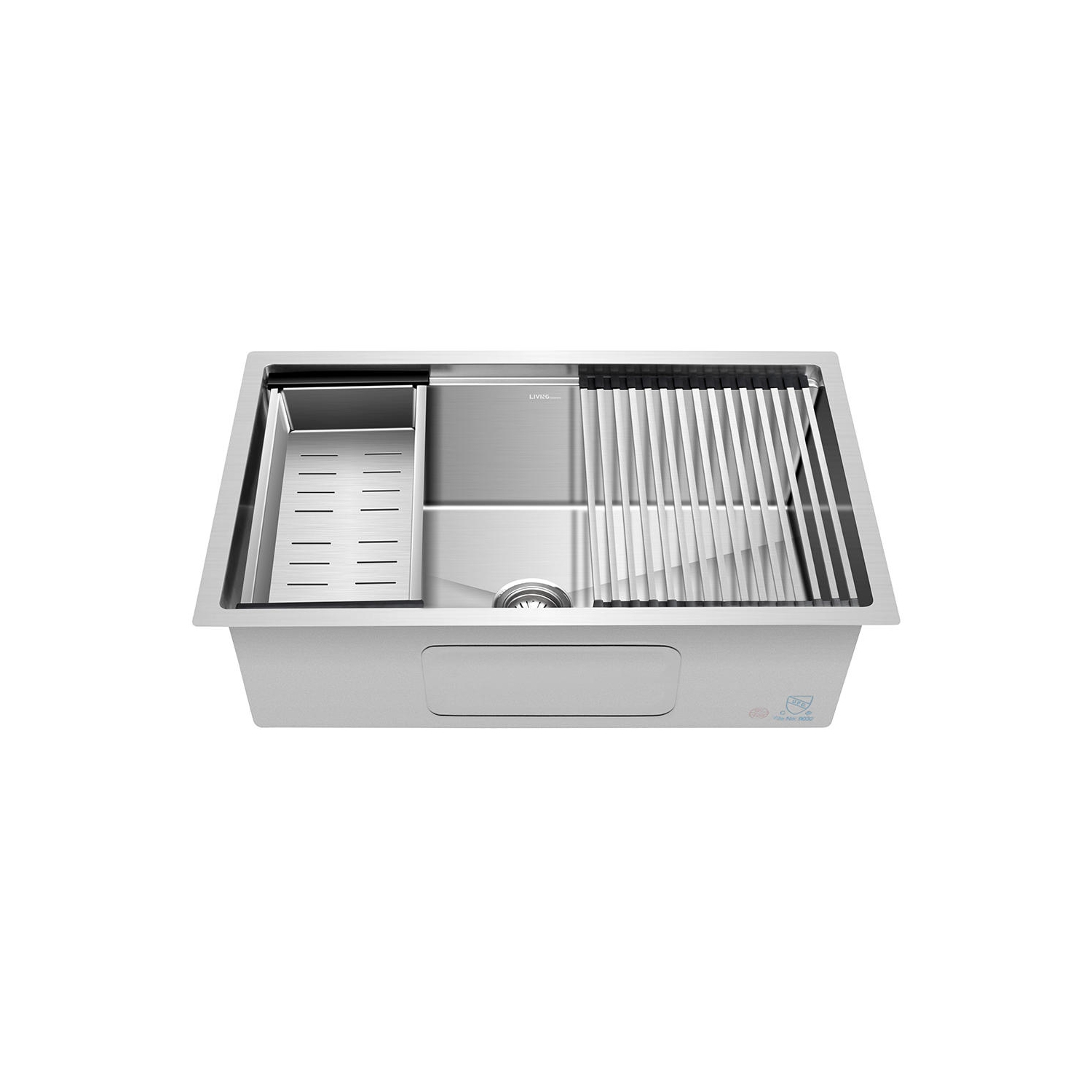 30-inch Stainless Steel Top Mount Kitchen Sink, Single Bowl Bathroom Drop-In with Sink Colander