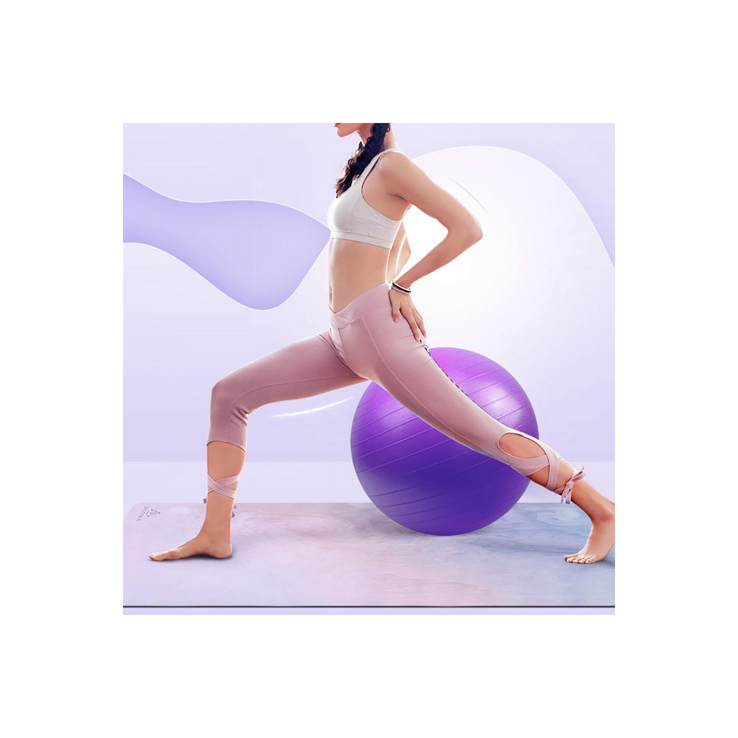 Best Buy: Gaiam Yoga Ball Beginners Kit Purple 05-55178