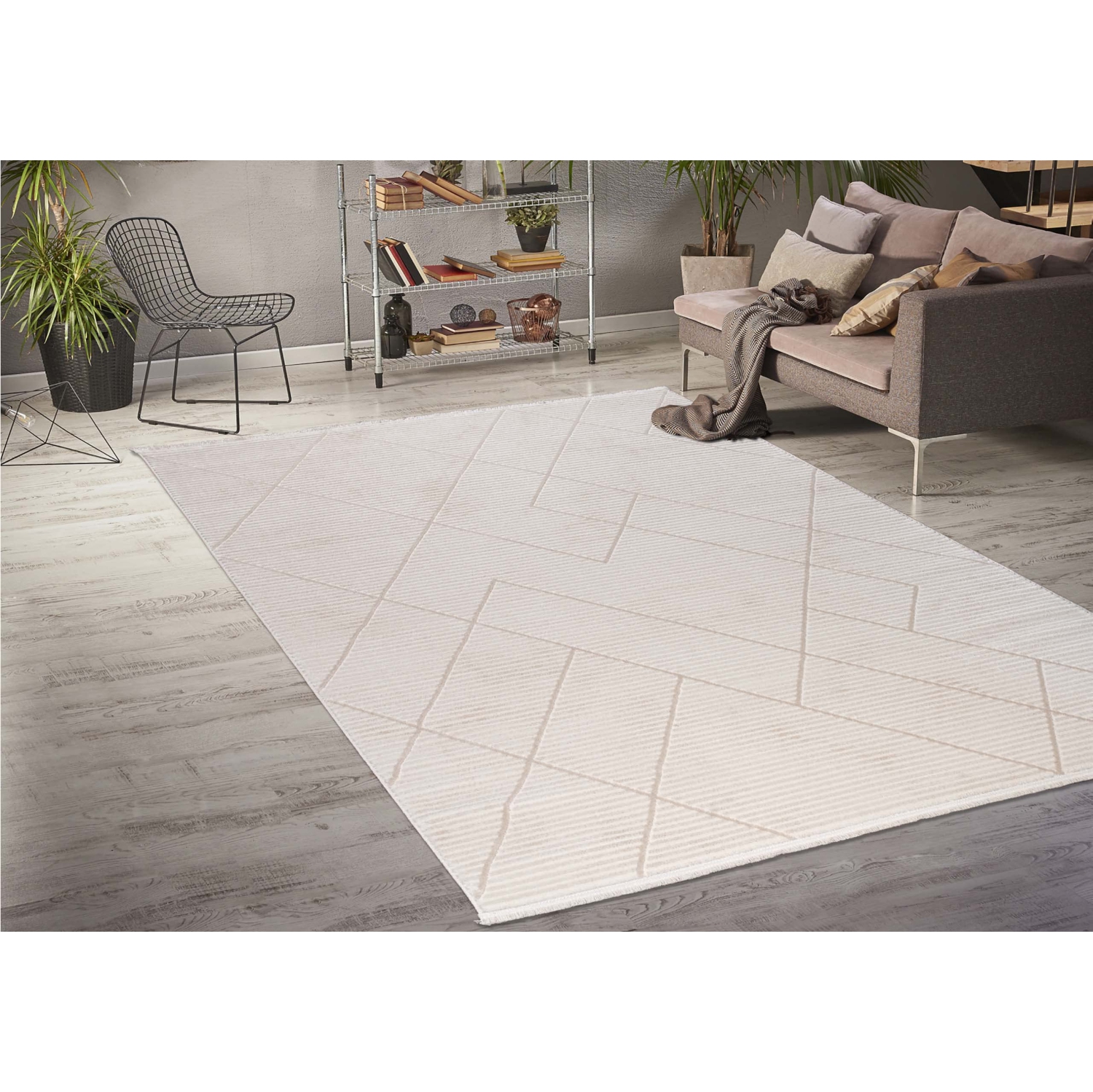 Ladole Rugs Geometric Pattern Home Decor Indoor Area Rug - Amazing Premium Carpet for Living Room, Bedroom, Dining Room, Kitchen, and Office - Cream,