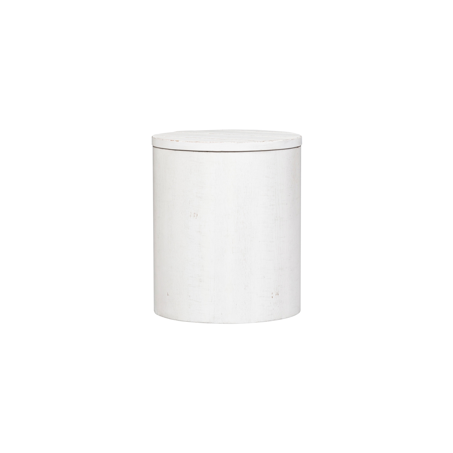 Modern Farmhouse White Drum End Table