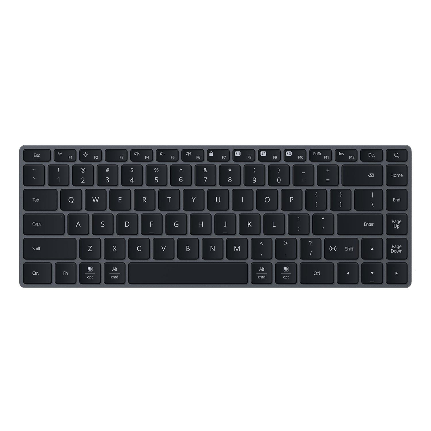 HUAWEI Ultrathin Wireless Bluetooth Keyboard - USB-C Port, Flash-Switch, Long Battery, NFC, Aluminum Alloy Cover, Plastic Lower Shell, Space Gray