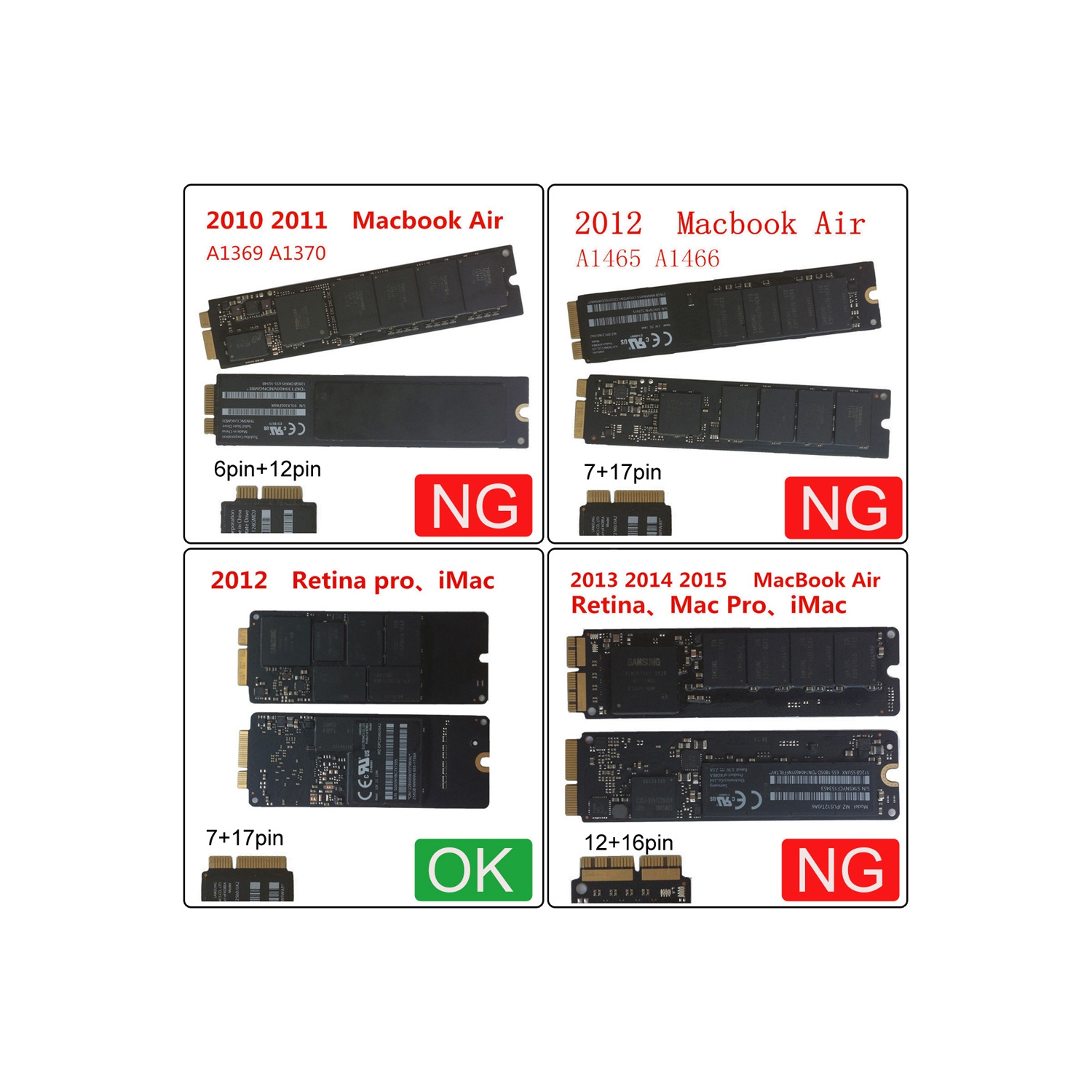 axGear USB 3.0 to 17+7pin SSD Hard Drive for 2012 Macbook Air A1465 A1466 Pro A1425 HDD