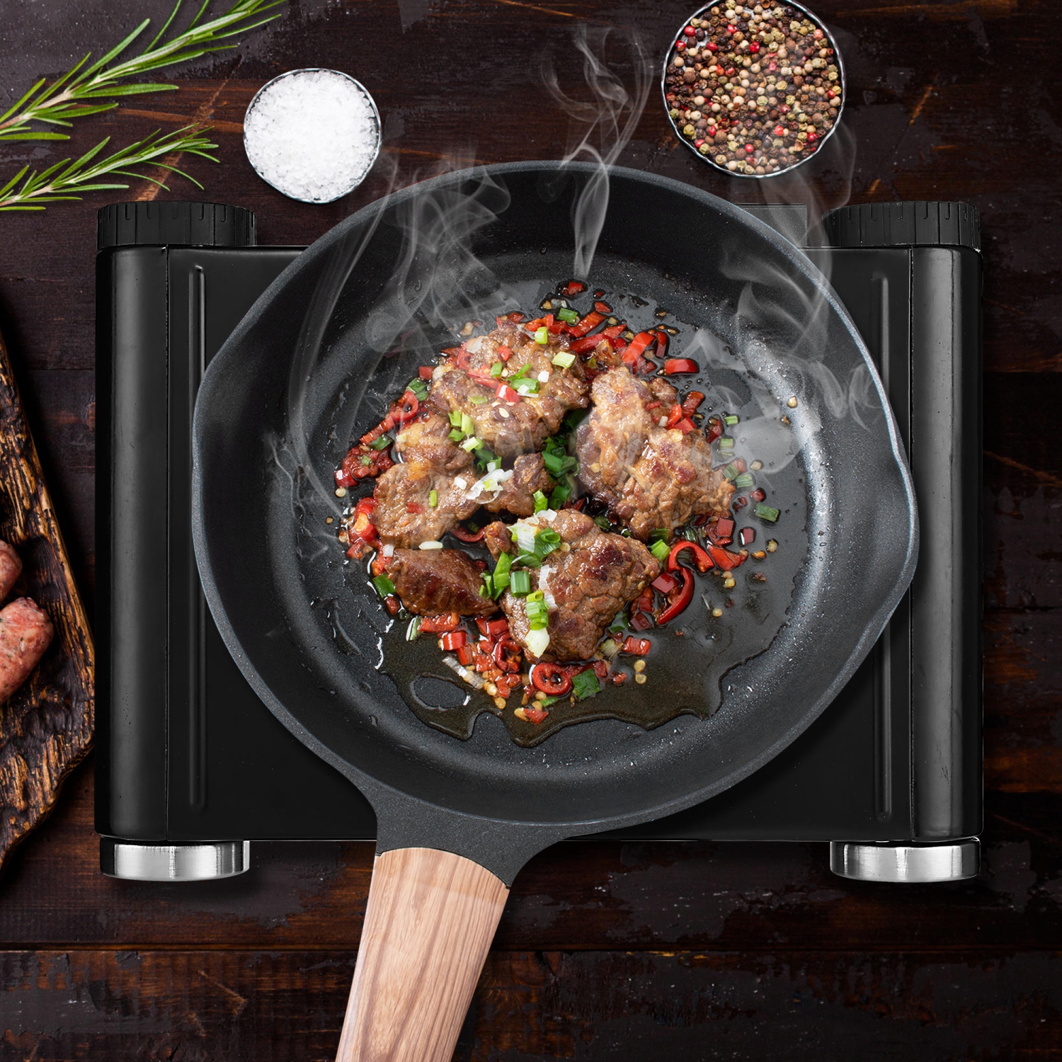 LIVINGbasics 1500W Hot Plate , Portable Electric Countertop Burner  Stainless Steel Cast-Iron Induction Cooktop | Best Buy Canada